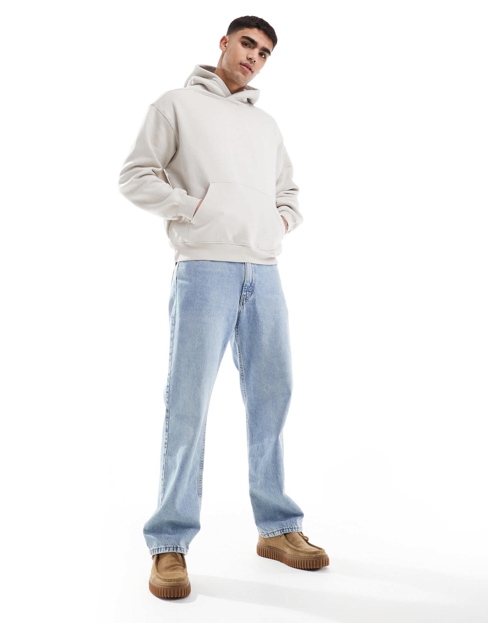Cotton On box fit crew hoodie in bone - ASOS Sample Sale EU Store
