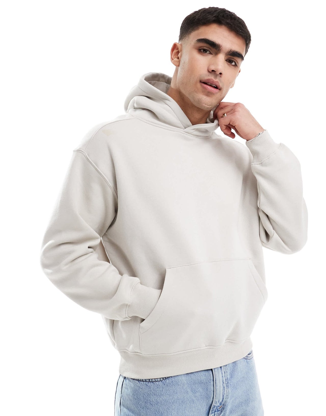 Cotton On box fit crew hoodie in bone - ASOS Sample Sale EU Store