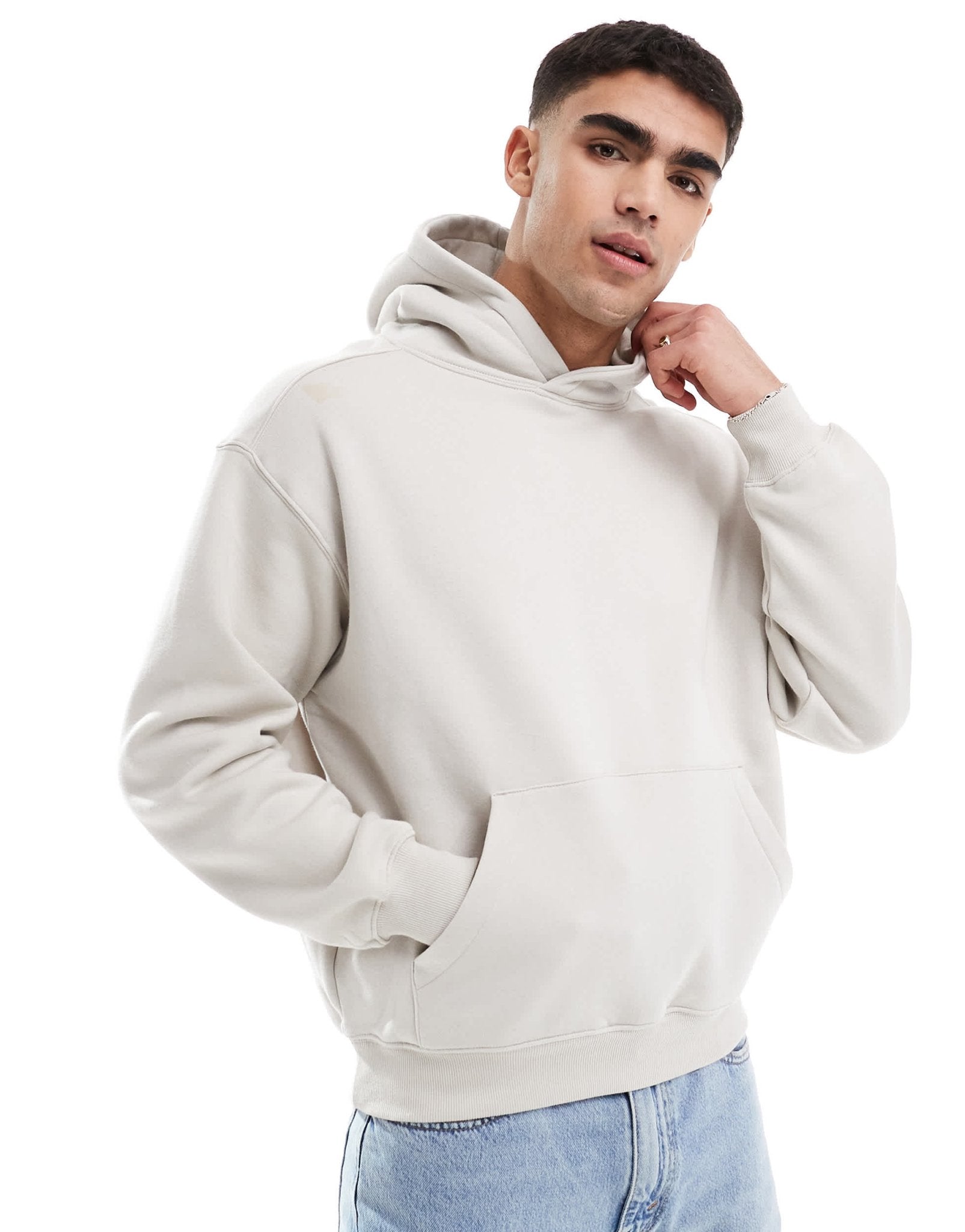 Cotton On box fit crew hoodie in bone - ASOS Sample Sale EU Store