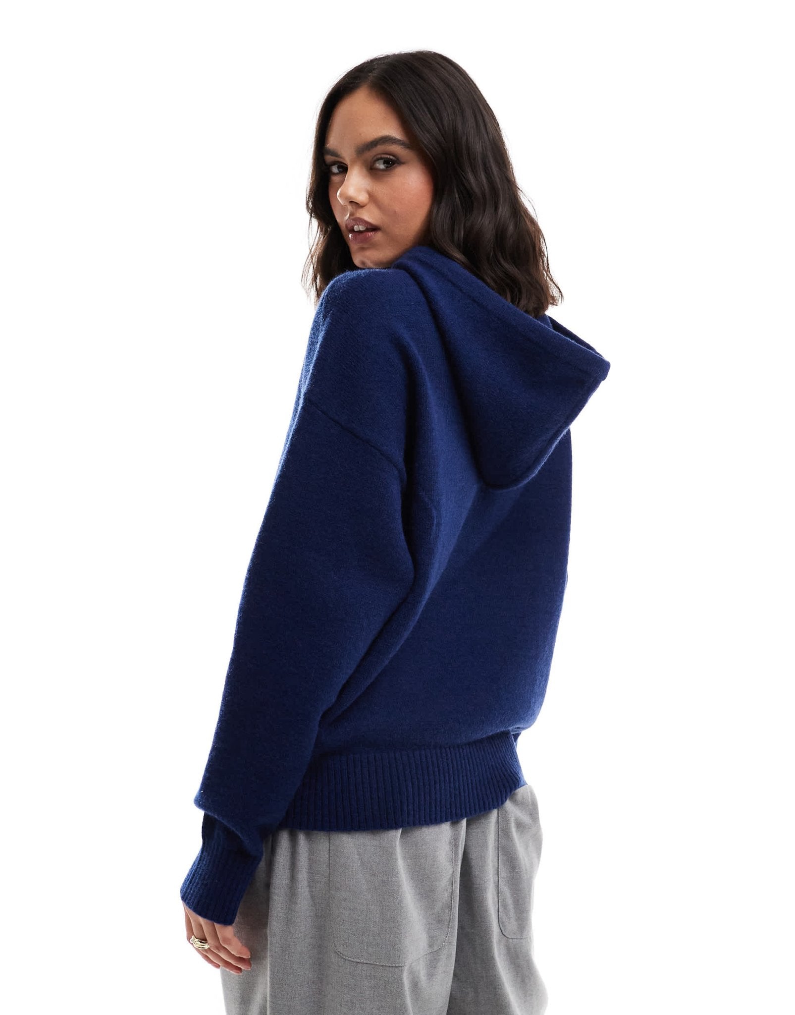 Cotton On knitted premium hoodie in blue - ASOS Sample Sale EU Store