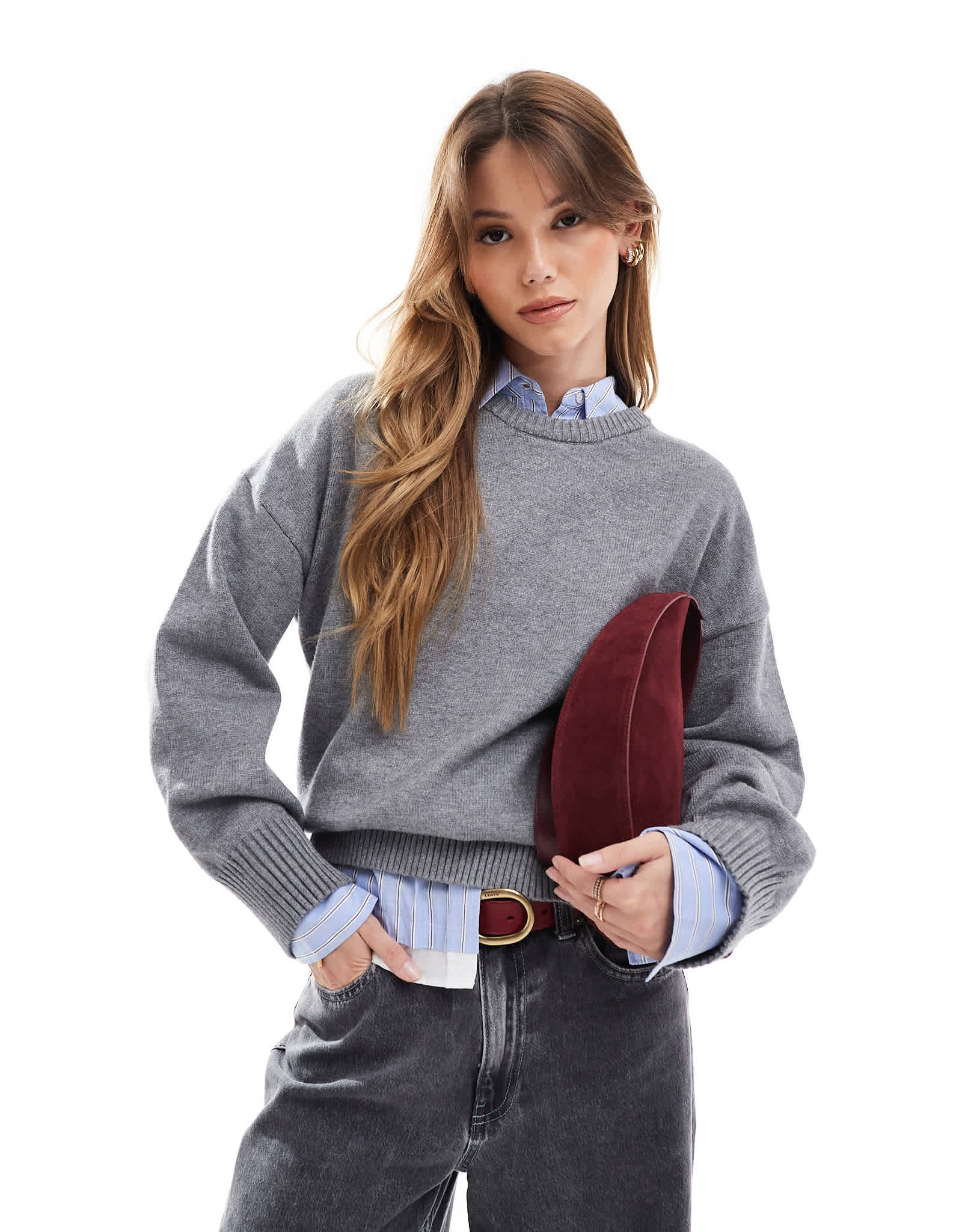 Cotton On lux crew sweater in grey marle - ASOS Sample Sale EU Store
