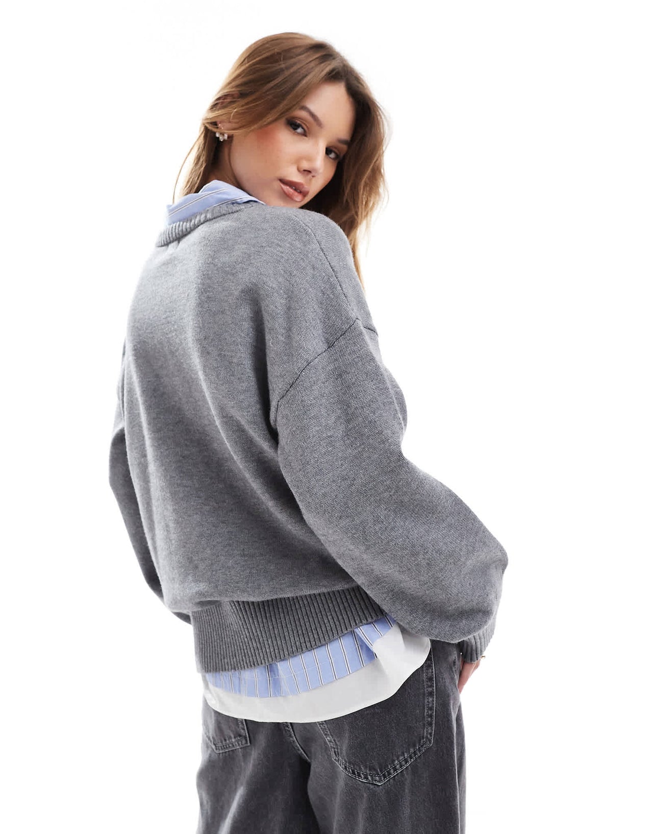 Cotton On lux crew sweater in grey marle - ASOS Sample Sale EU Store