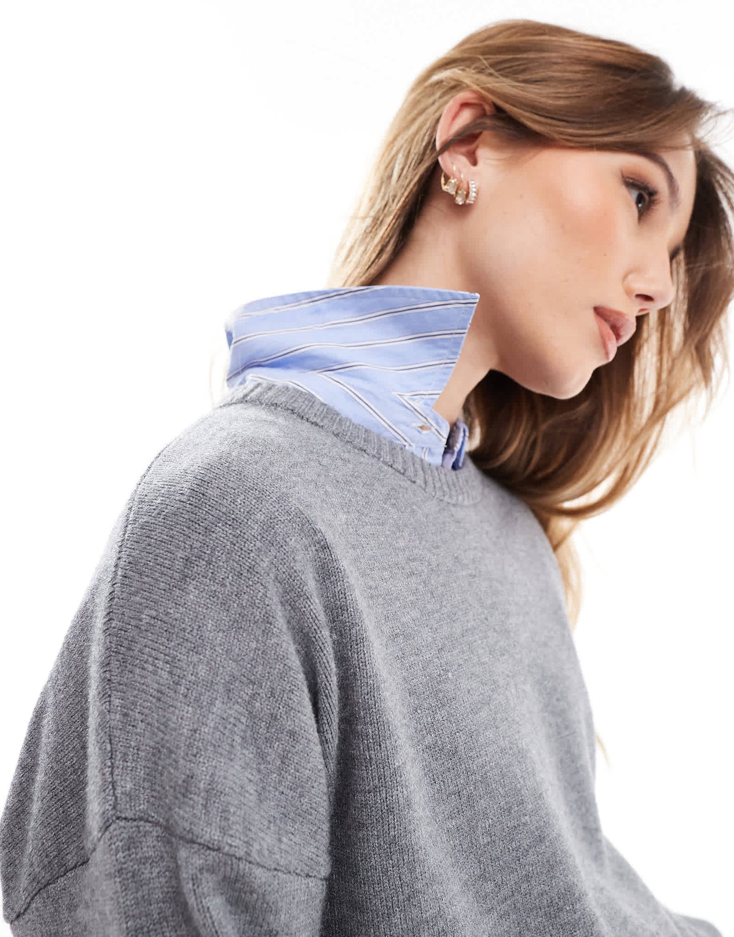 Cotton On lux crew sweater in grey marle - ASOS Sample Sale EU Store