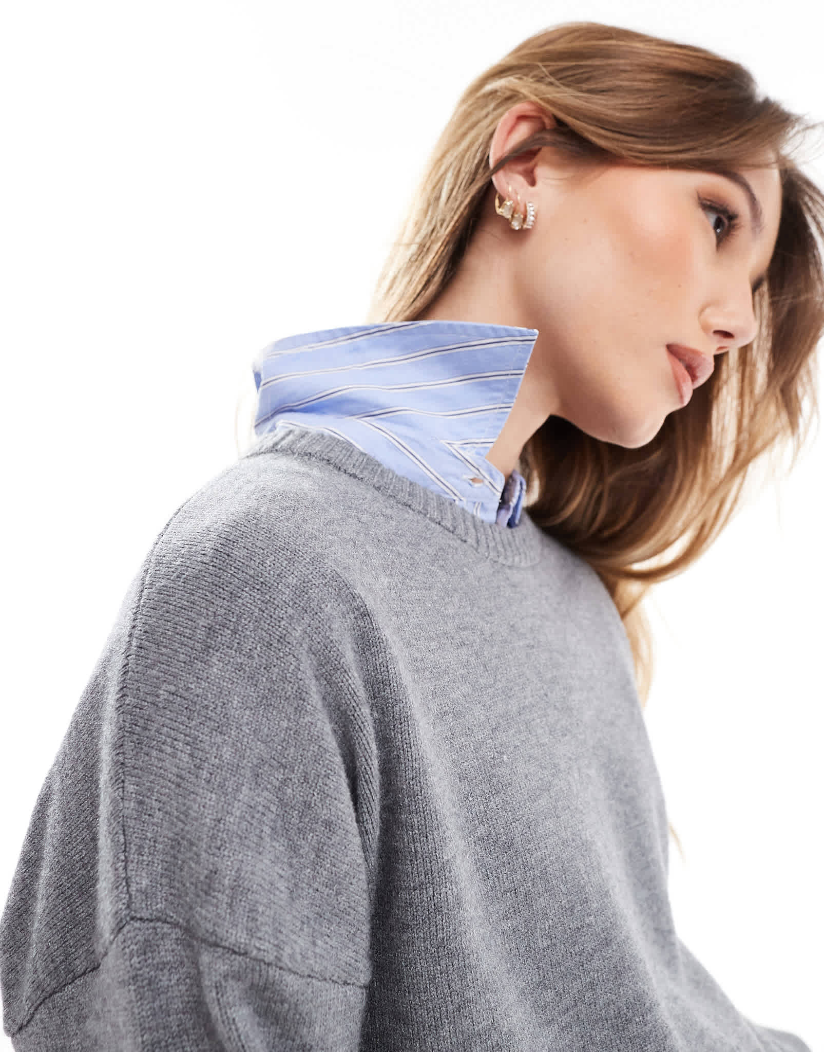 Cotton On lux crew sweater in grey marle - ASOS Sample Sale EU Store