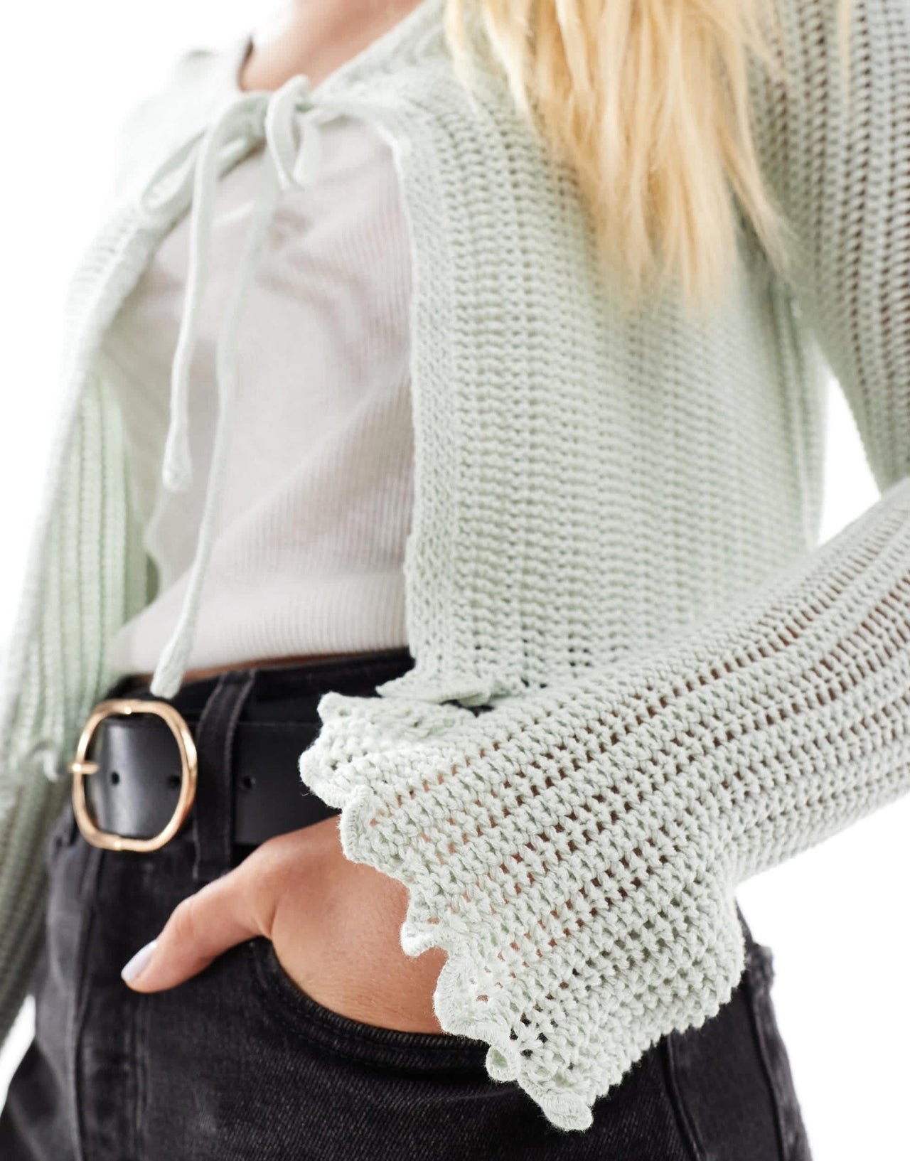 Cotton On open knit cardigan in mint - ASOS Sample Sale EU Store