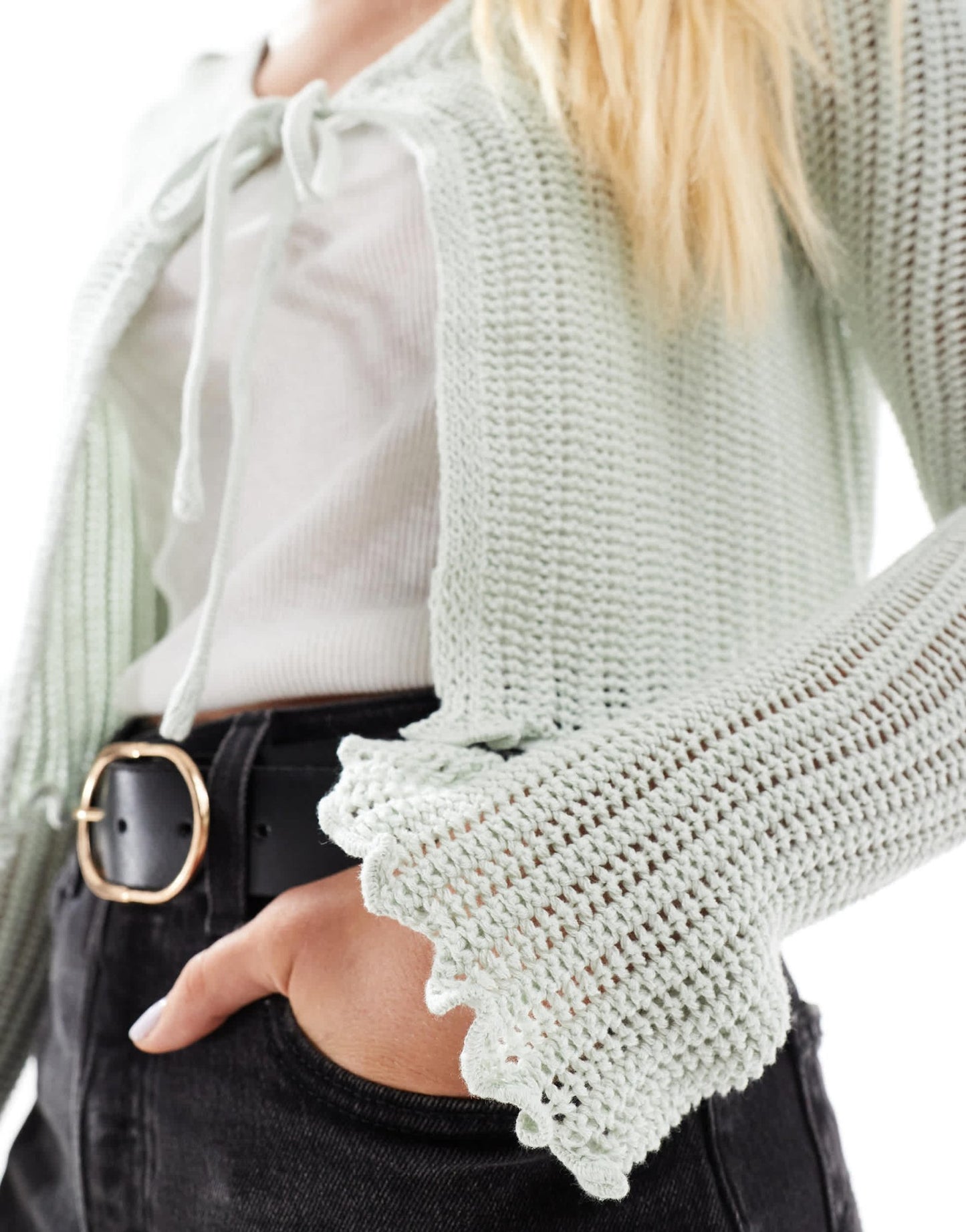 Cotton On open knit cardigan in mint - ASOS Sample Sale EU Store