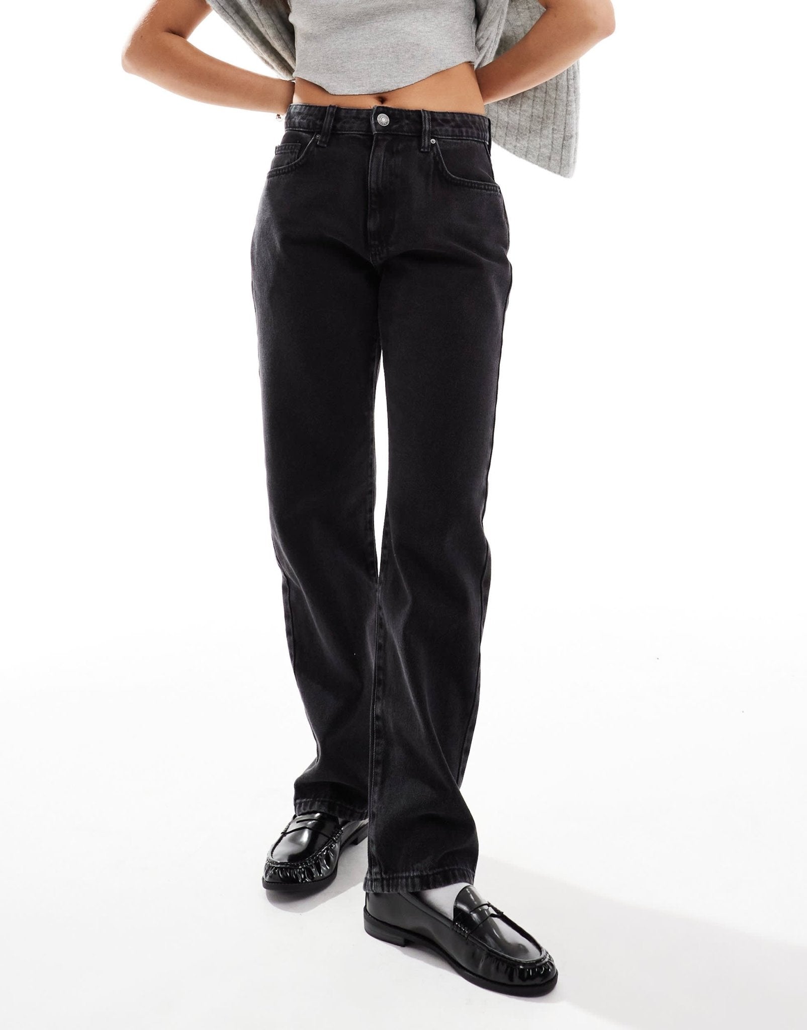 Cotton On original straight leg jeans in graphite black denim - ASOS Sample Sale EU Store