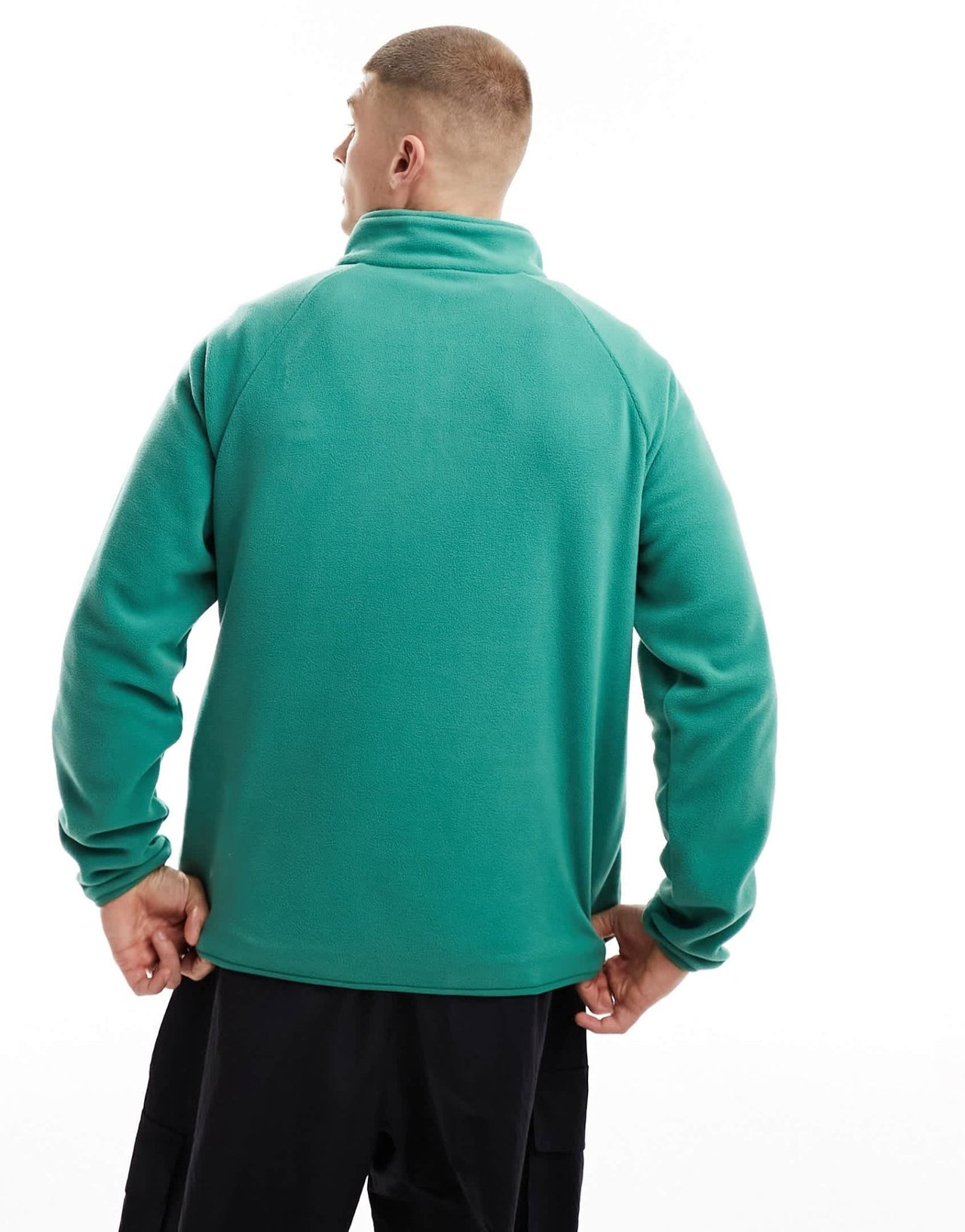 Cotton On quarter zip relaxed fleece sweatshirt with contrast pocket in washed green - ASOS Sample Sale EU Store