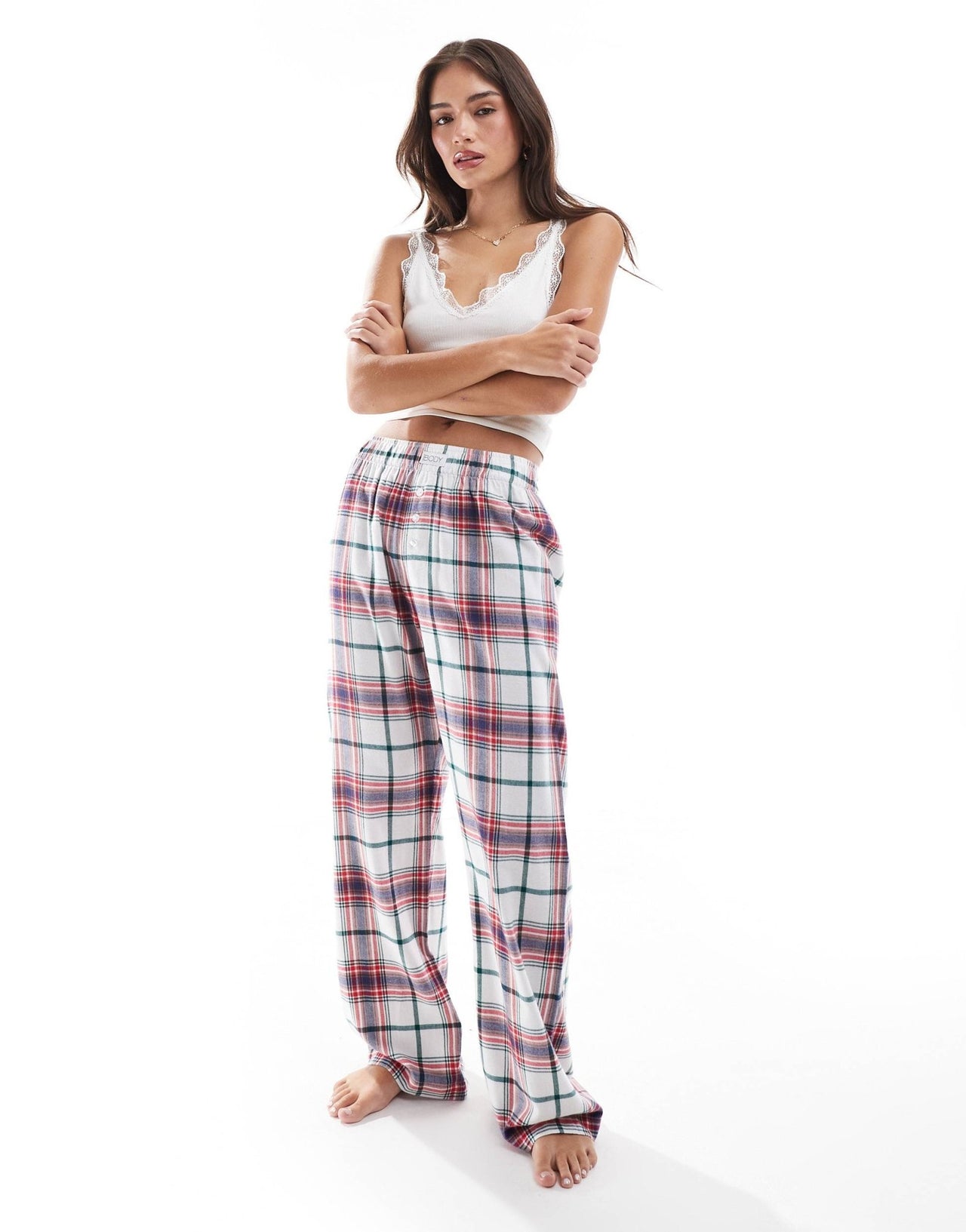 Cotton On relaxed flannel pyjama bottoms in red black check - ASOS Sample Sale EU Store