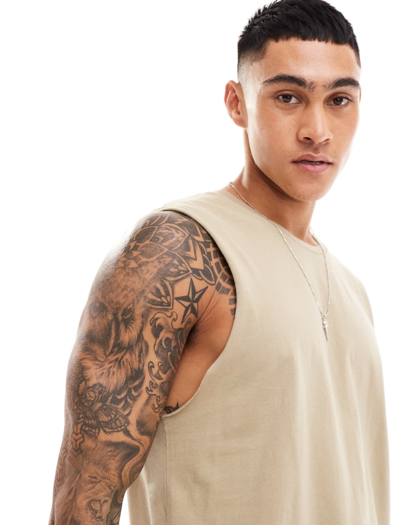 Cotton On relaxed vest in stone - ASOS Sample Sale EU Store