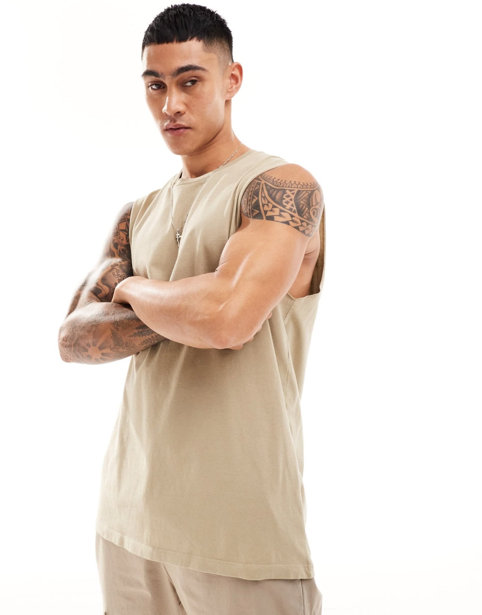 Cotton On relaxed vest in stone - ASOS Sample Sale EU Store