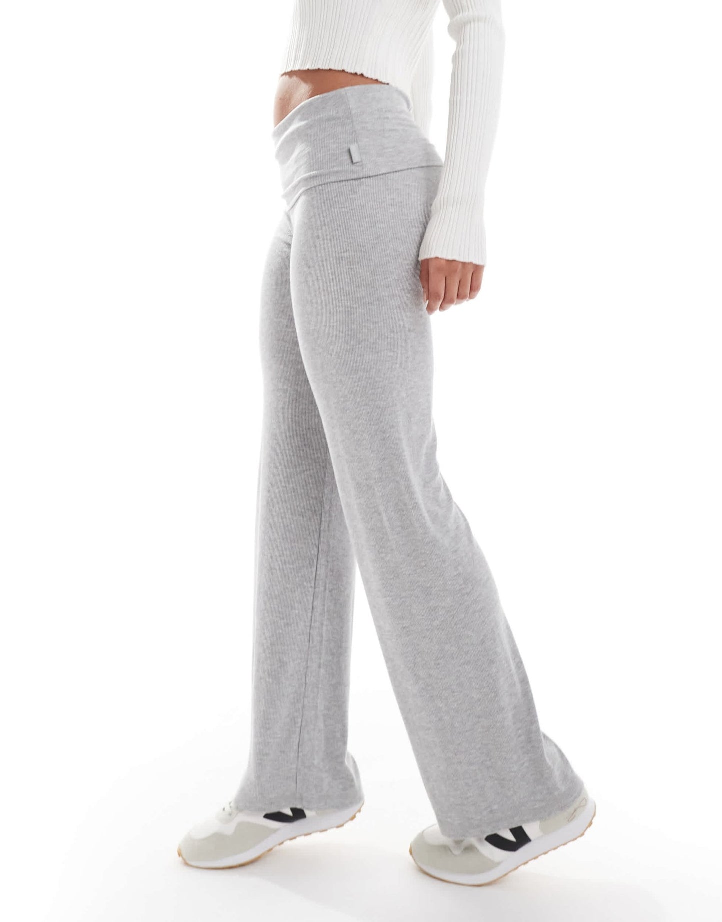 Cotton On sleep recovery roll waist pant in grey marle rib - ASOS Sample Sale EU Store