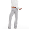 Cotton On sleep recovery roll waist pant in grey marle rib
