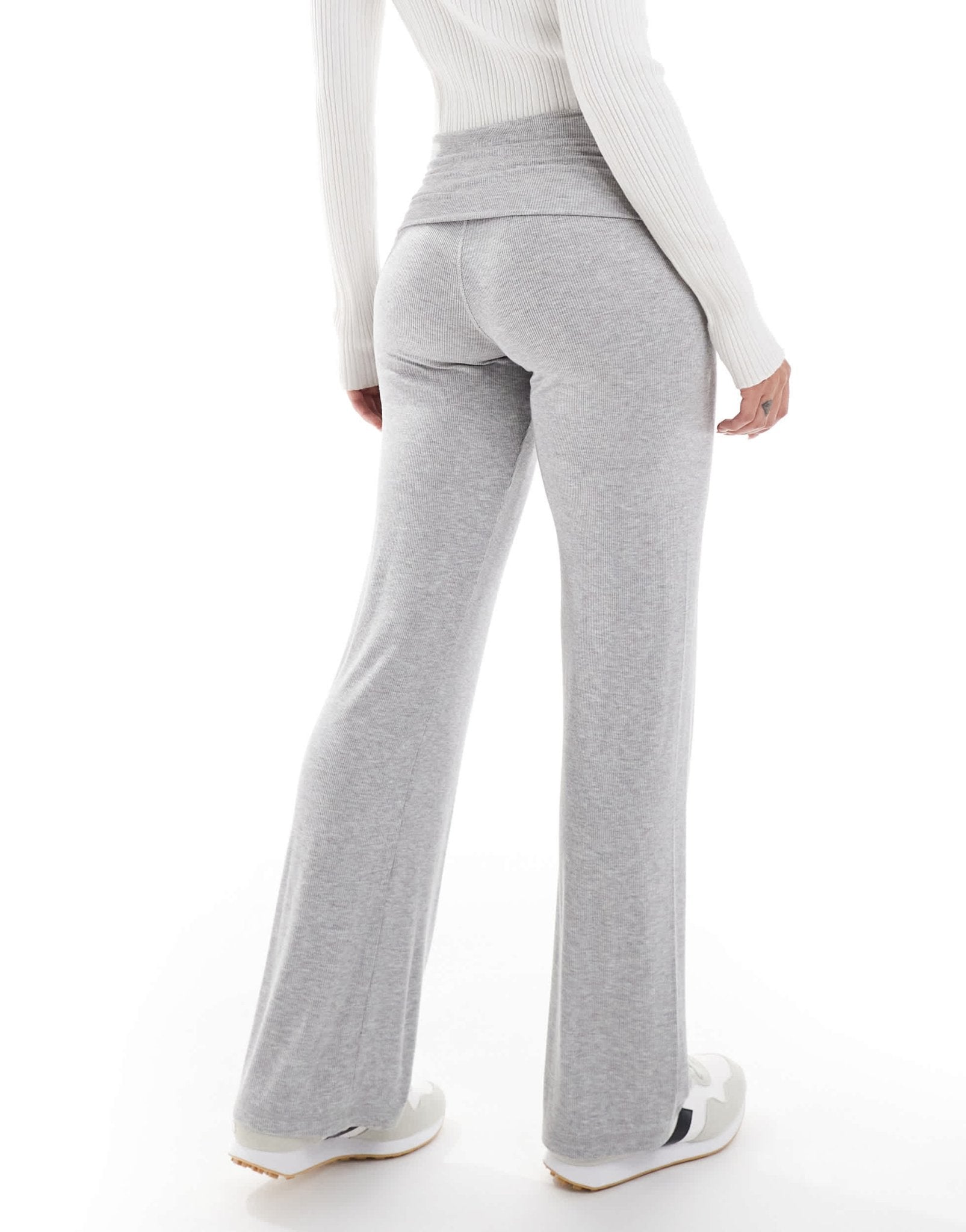 Cotton On sleep recovery roll waist pant in grey marle rib - ASOS Sample Sale EU Store