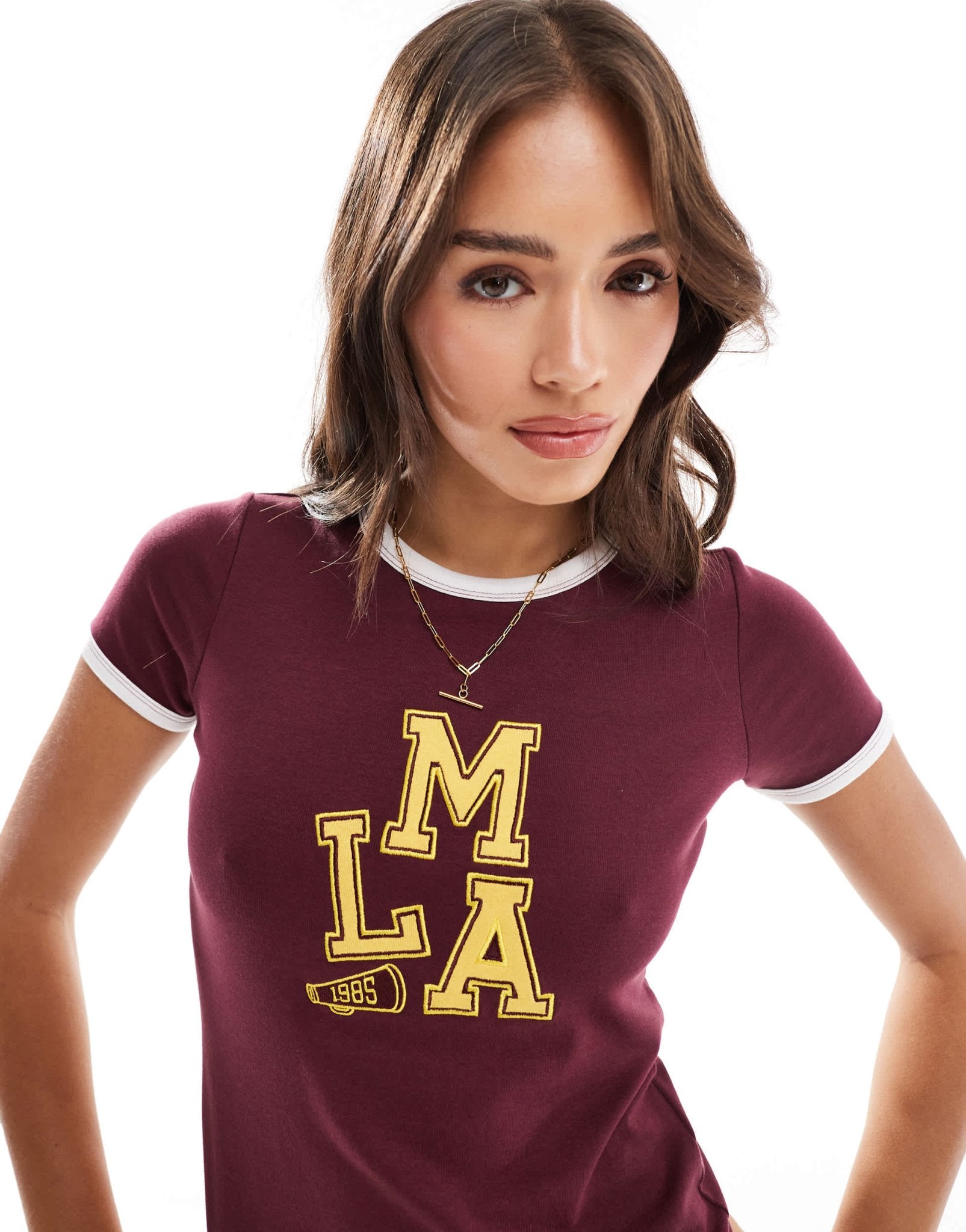 Cotton On t-shirt with LMA logo in cherry ripe - ASOS Sample Sale EU Store