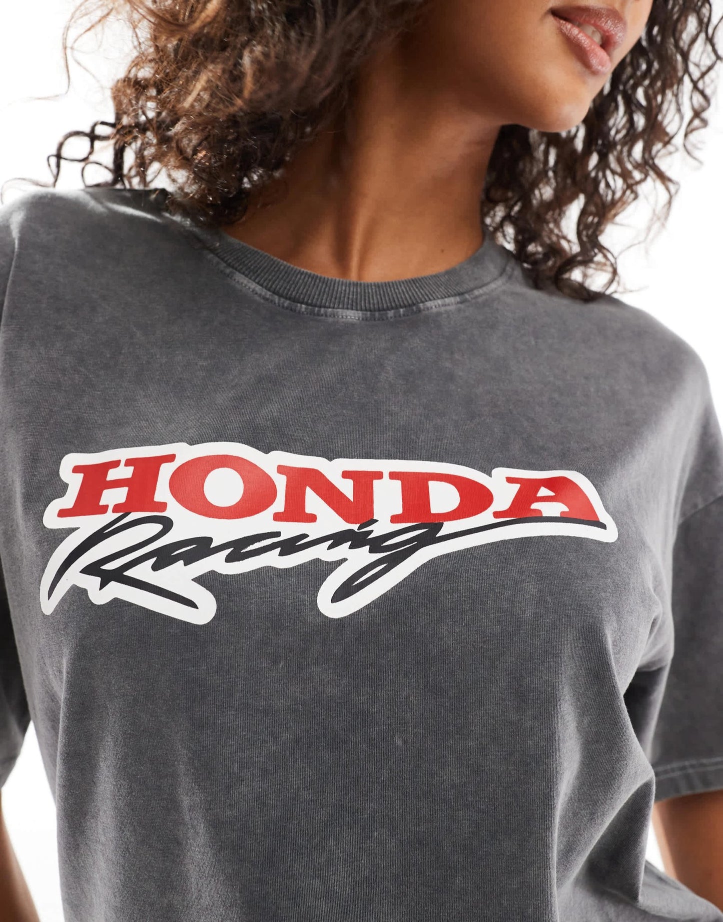 Daisy Street honda racing t-shirt in washed grey - ASOS Sample Sale EU Store