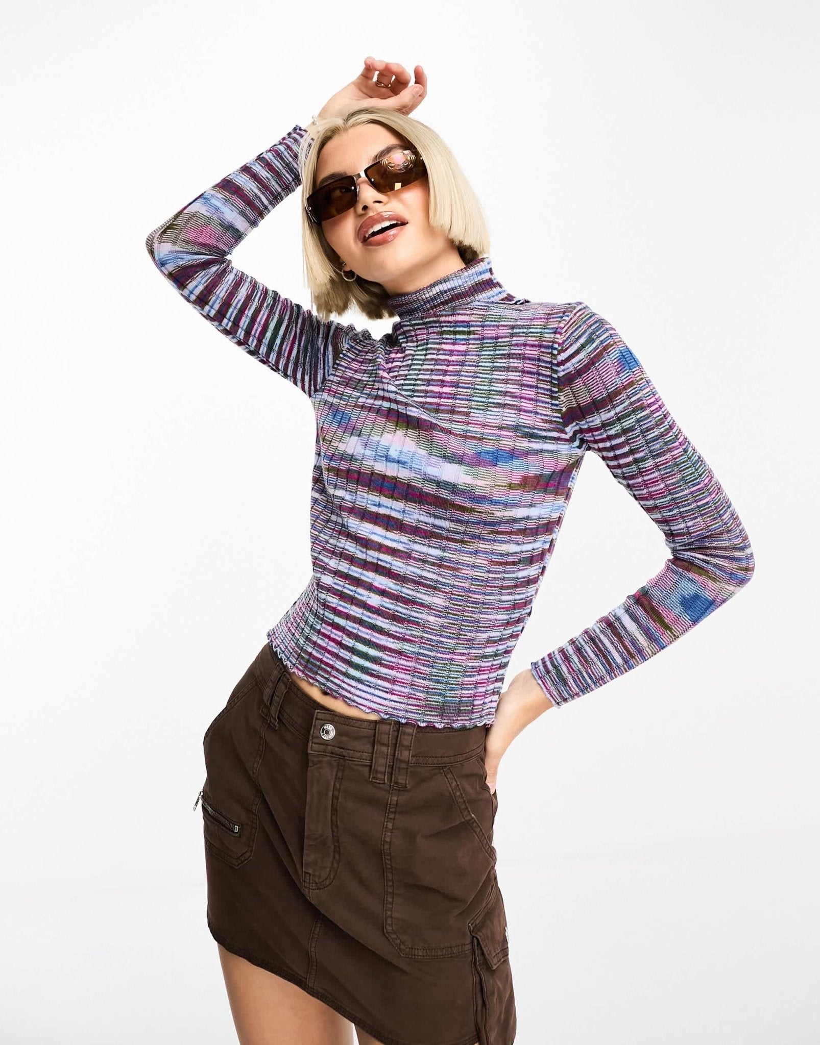 Daisy Street roll neck jumper in purple space dye - ASOS Sample Sale EU Store