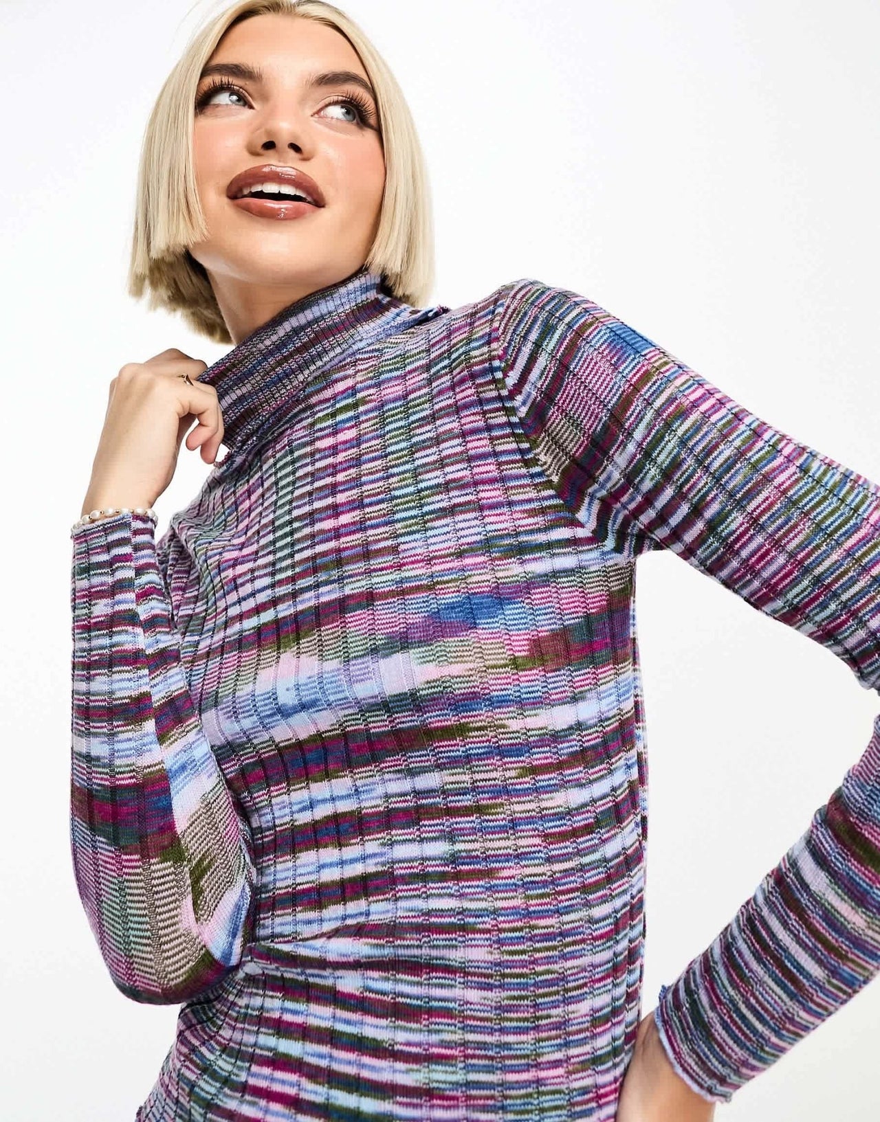 Daisy Street roll neck jumper in purple space dye - ASOS Sample Sale EU Store