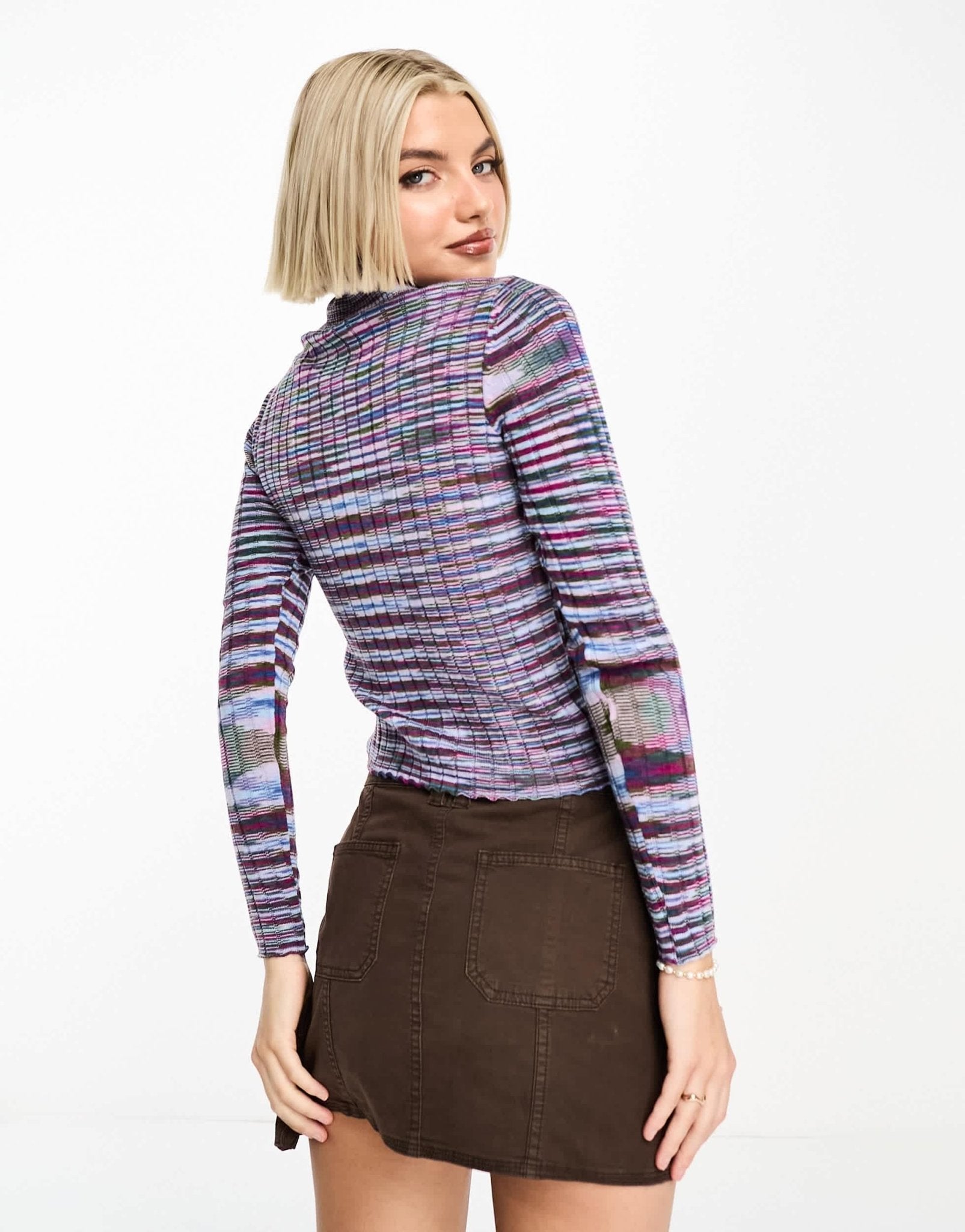 Daisy Street roll neck jumper in purple space dye - ASOS Sample Sale EU Store