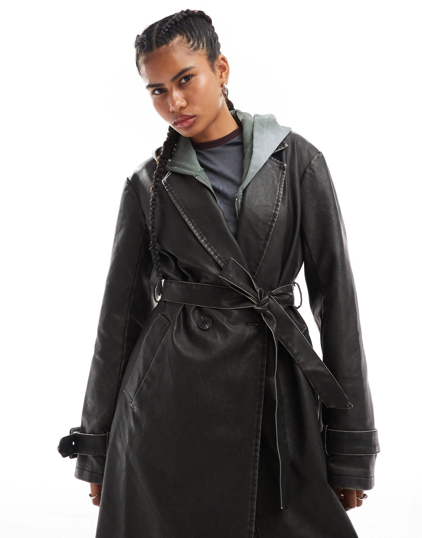Daisy Street soft PU washed trenchcoat - ASOS Sample Sale EU Store
