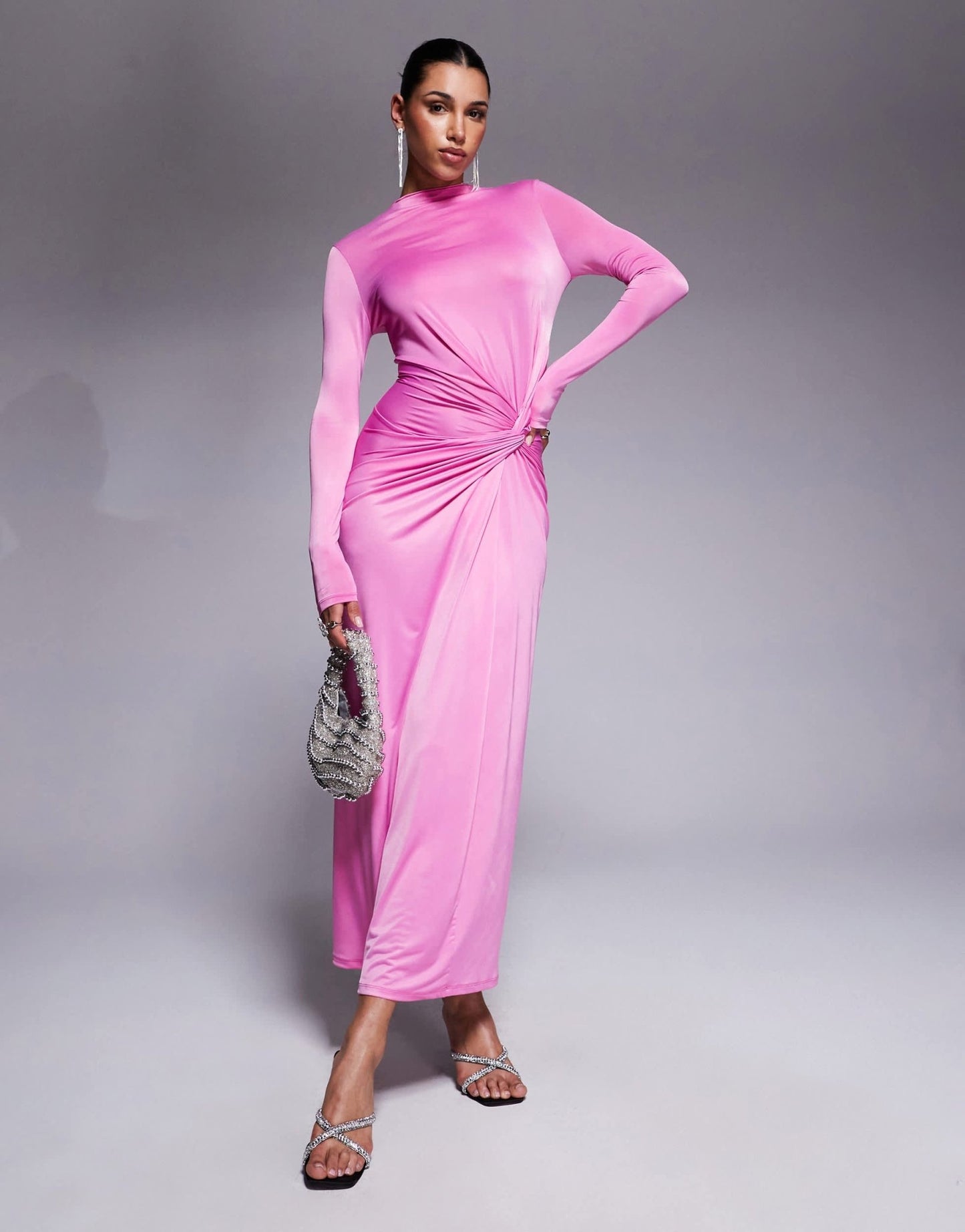 Daska exclusive high neck maxi dress in pink - ASOS Sample Sale EU Store