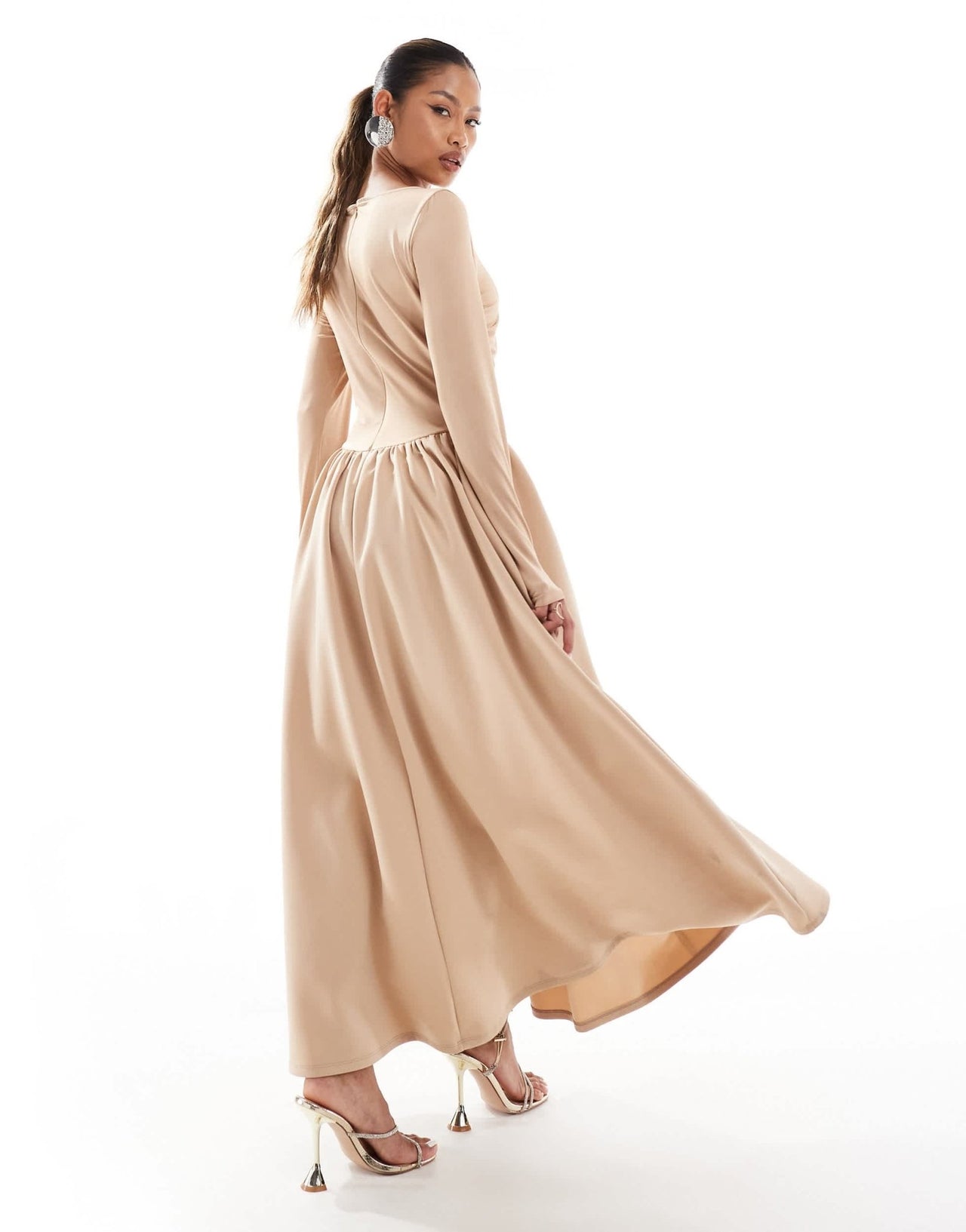 Daska jersey maxi dress in taupe in scuba style fabric - ASOS Sample Sale EU Store