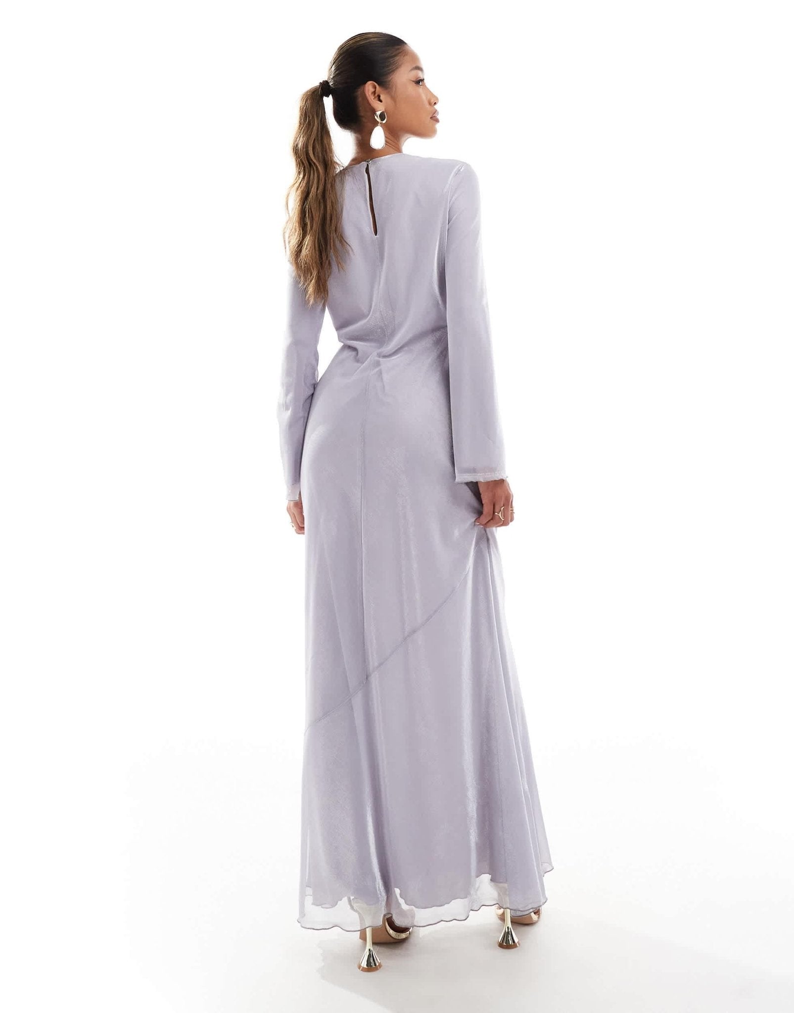 Daska metallic cowl neck maxi dress in silver - ASOS Sample Sale EU Store