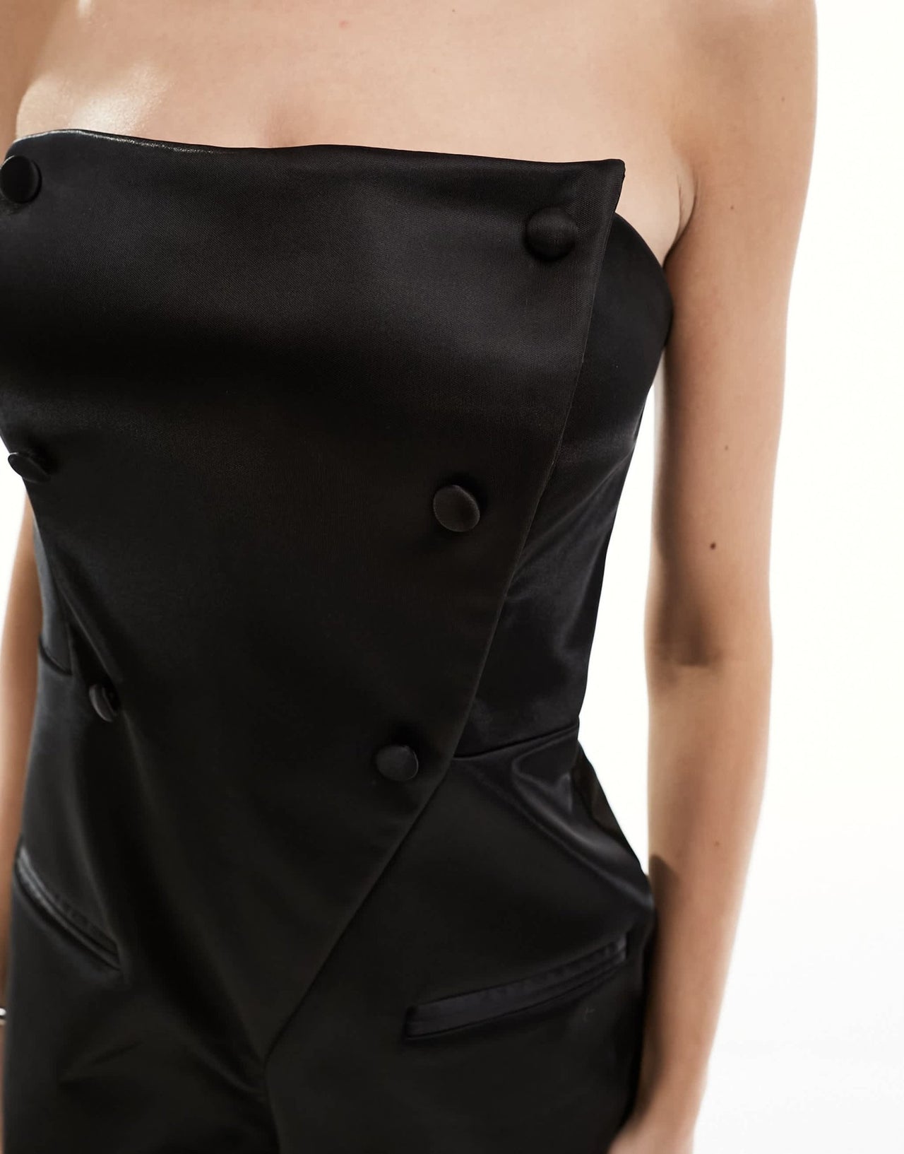 Daska satin jumpsuit in black - ASOS Sample Sale EU Store