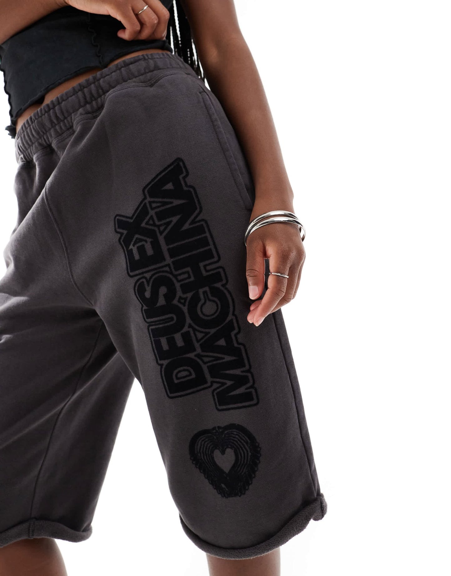 Deus Ex Machina X ASOS exclusive overdyed jersey jort in black - ASOS Sample Sale EU Store