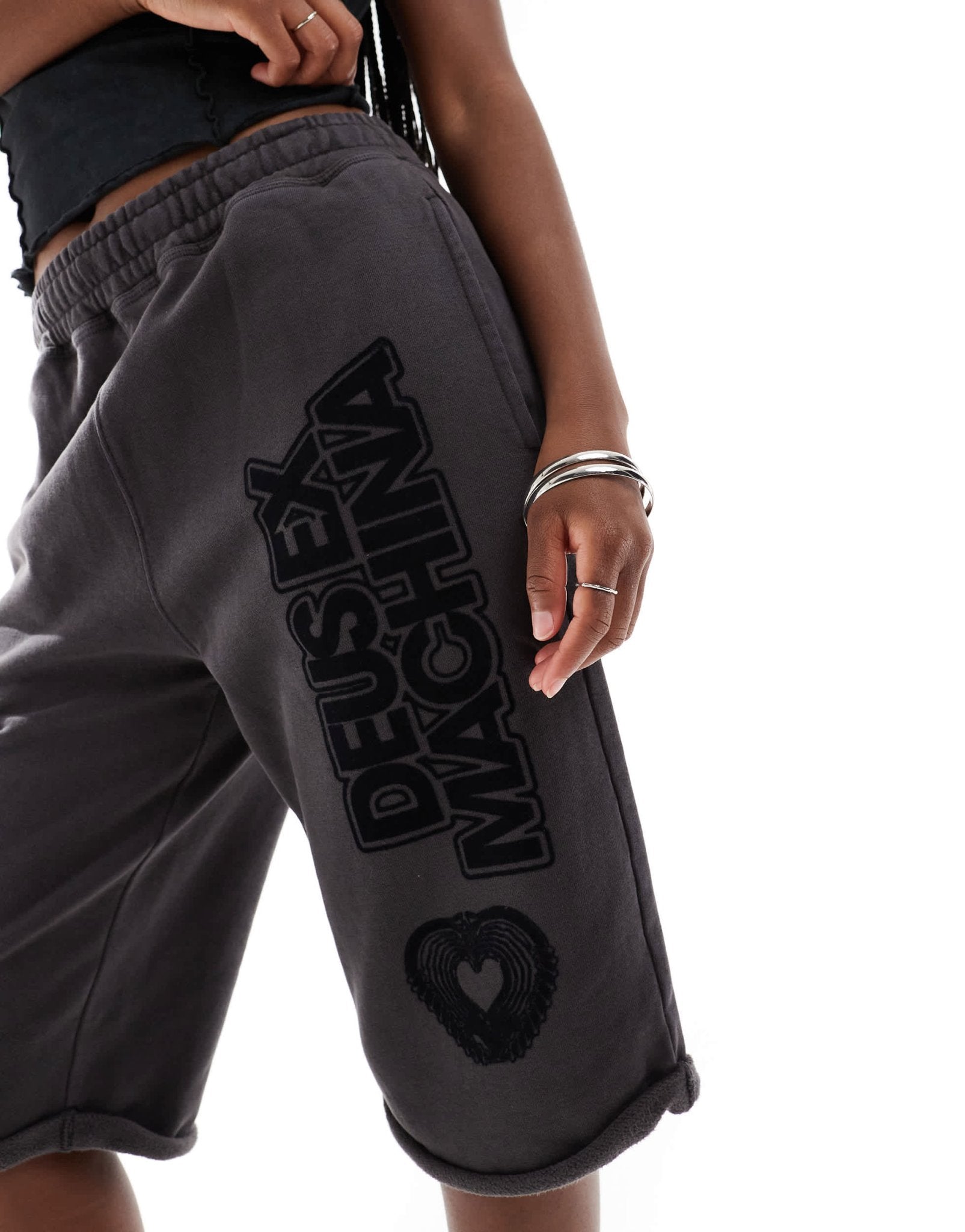 Deus Ex Machina X ASOS exclusive overdyed jersey jort in black - ASOS Sample Sale EU Store