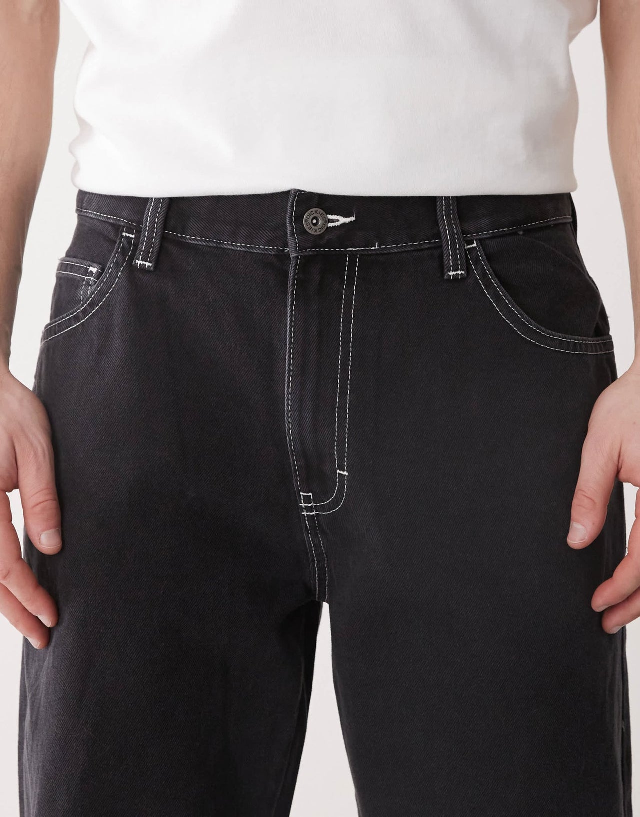 Dickies double knee baggy denim jeans in washed black - ASOS Sample Sale EU Store