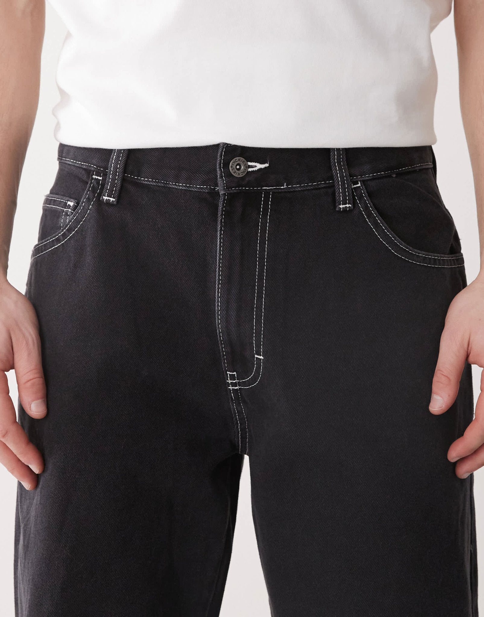 Dickies double knee baggy denim jeans in washed black - ASOS Sample Sale EU Store