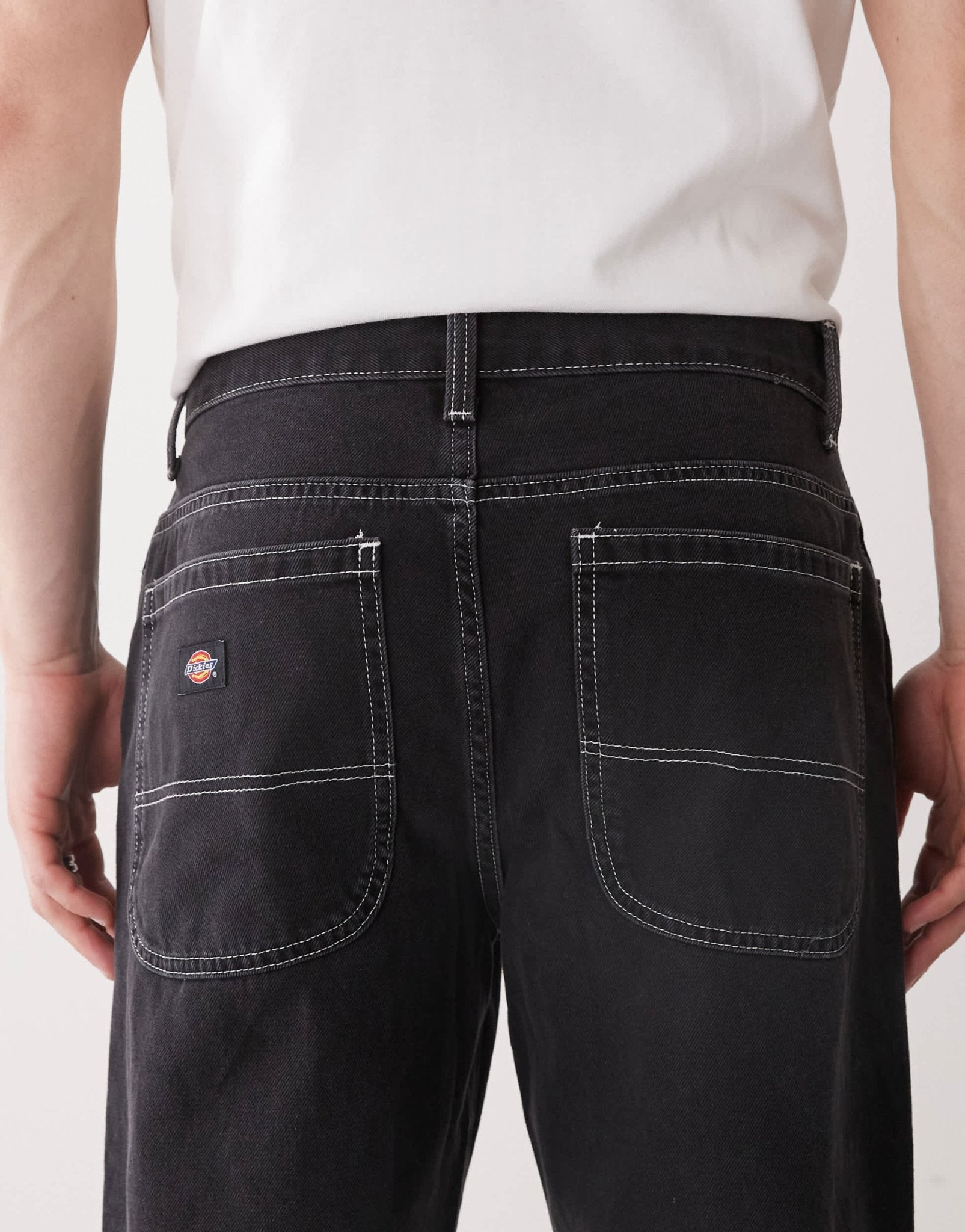 Dickies double knee baggy denim jeans in washed black - ASOS Sample Sale EU Store