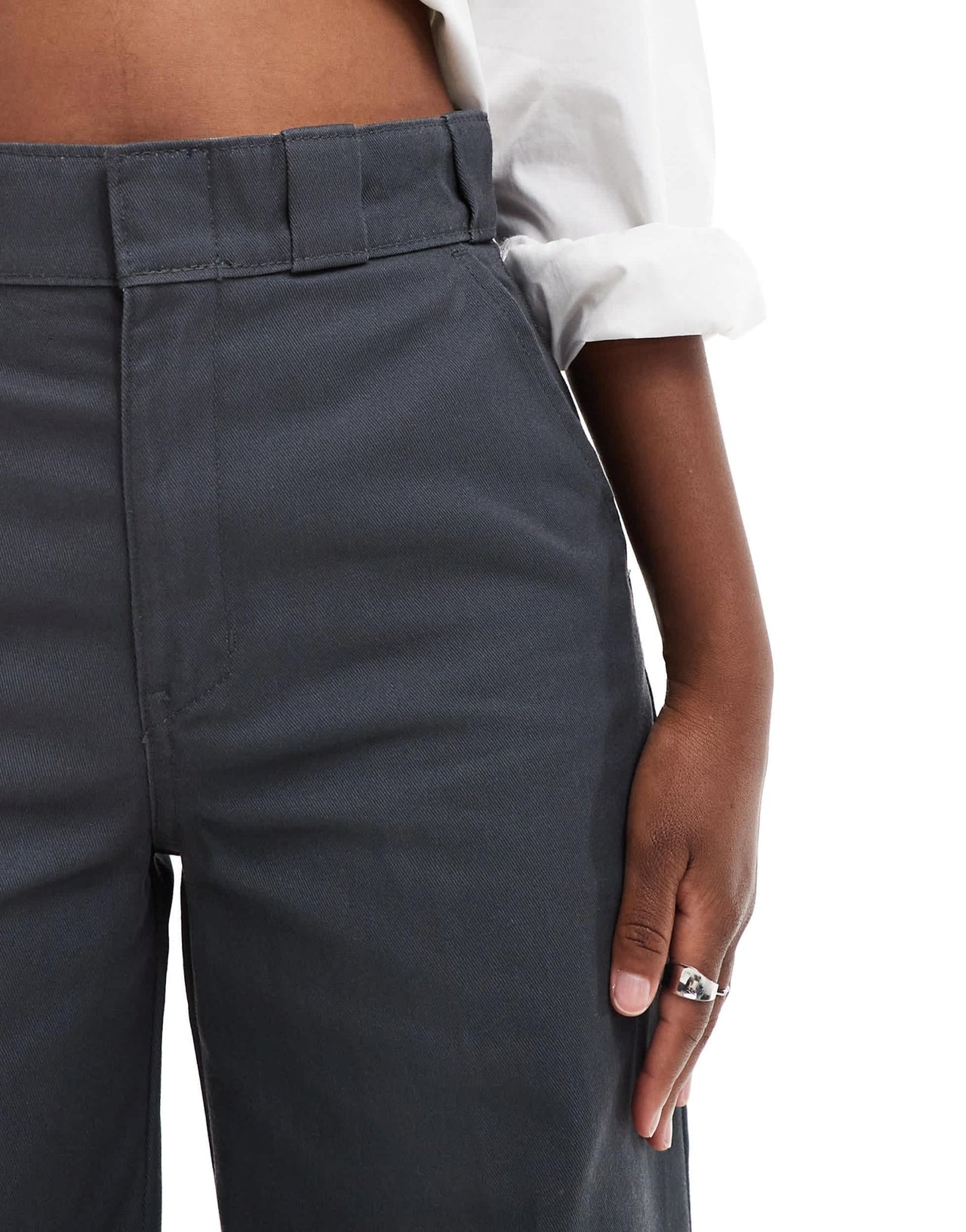 Dickies grove hill wide leg trousers in dark grey - exclusive to asos - ASOS Sample Sale EU Store