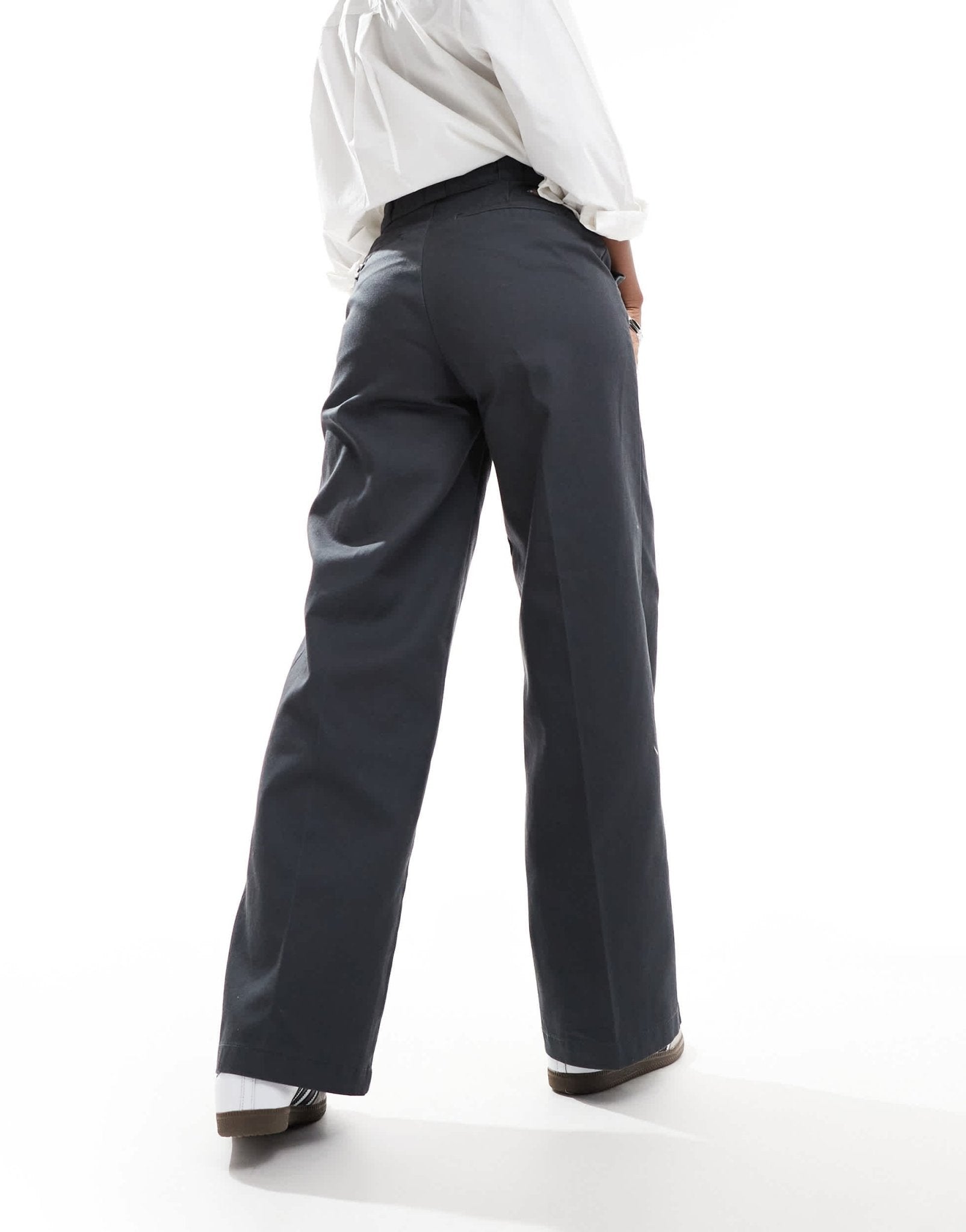 Dickies grove hill wide leg trousers in dark grey - exclusive to asos - ASOS Sample Sale EU Store