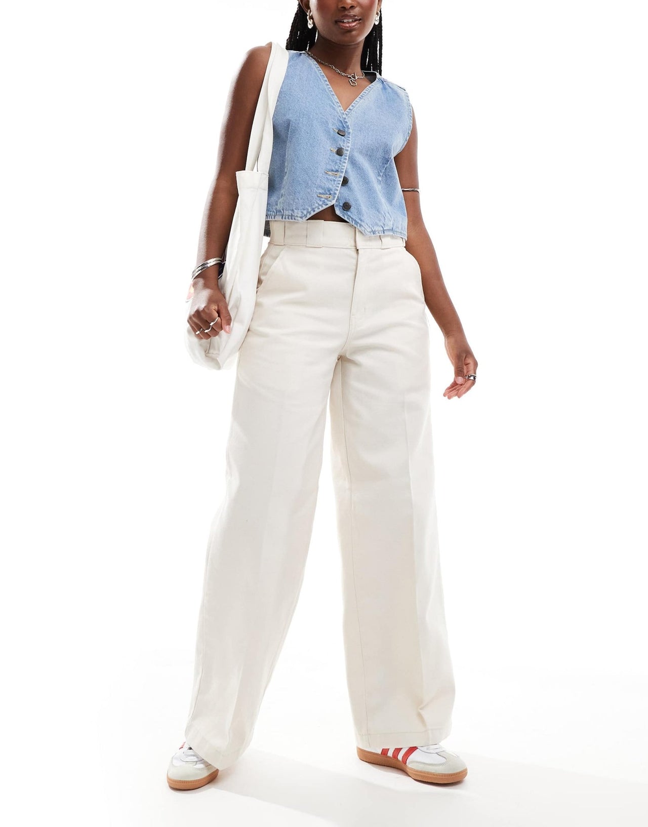 Dickies grove hill wide leg trousers in off white - exclusive to asos - ASOS Sample Sale EU Store
