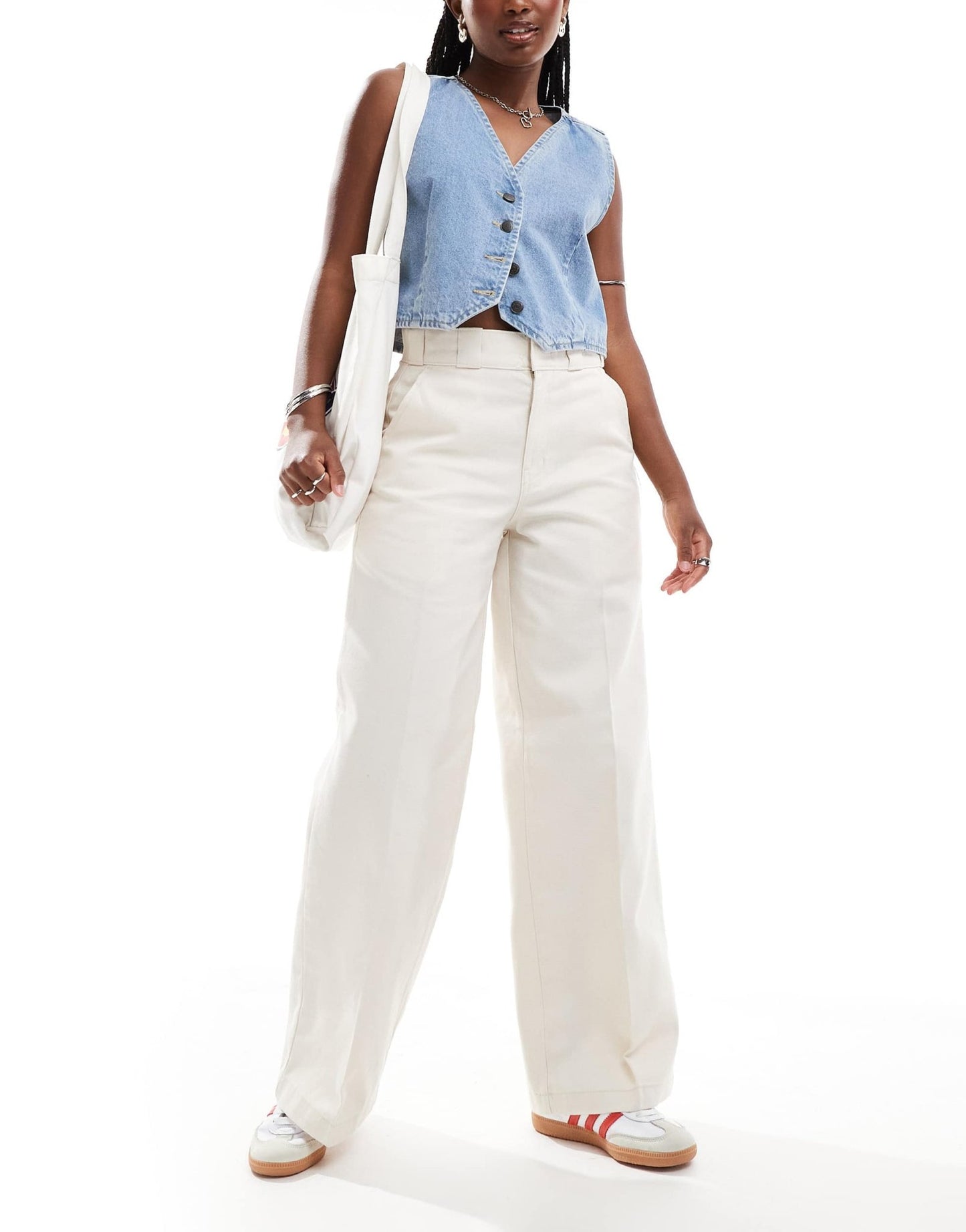 Dickies grove hill wide leg trousers in off white - exclusive to asos - ASOS Sample Sale EU Store