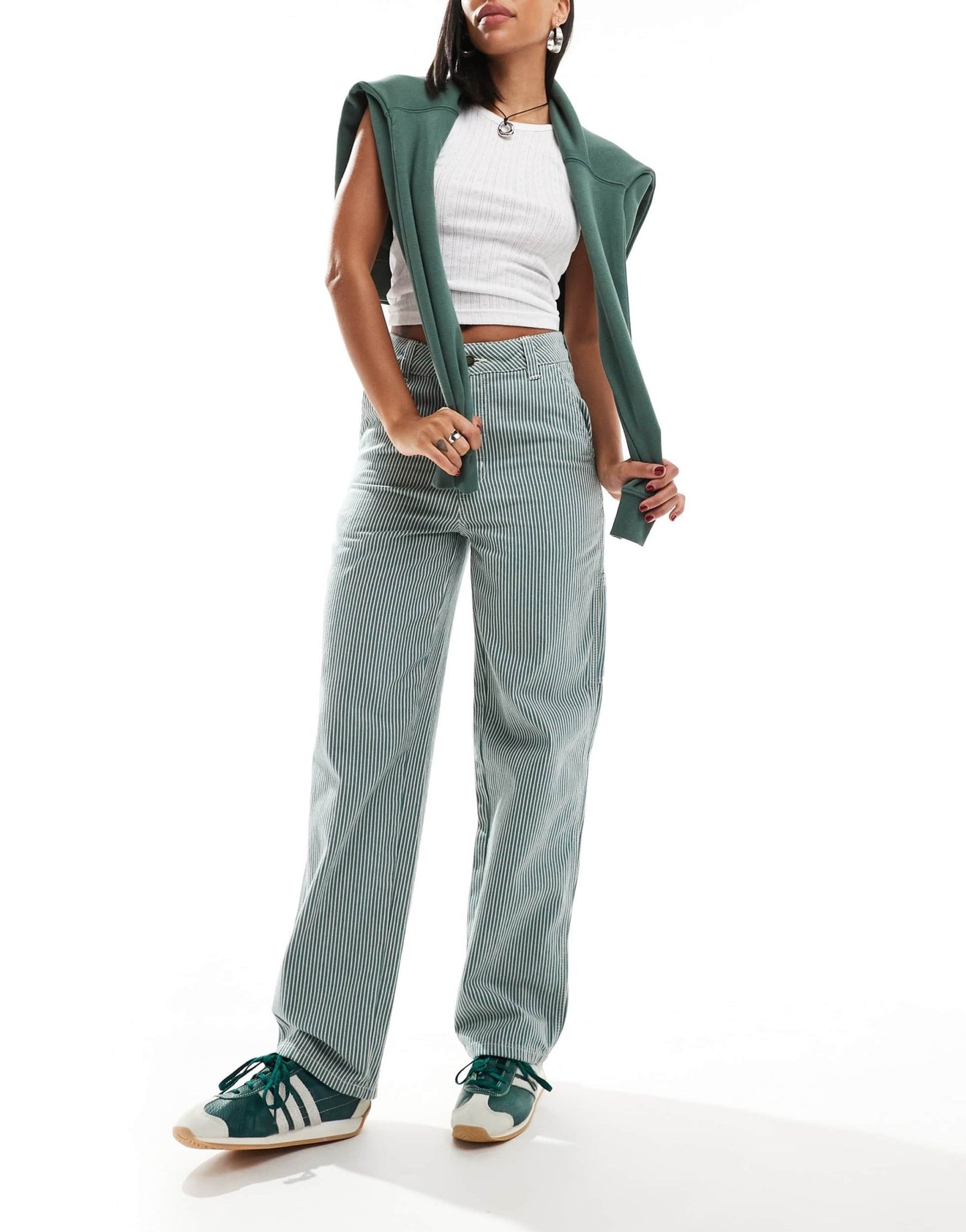 Dickies hickory striped trousers in dark green - ASOS Sample Sale EU Store