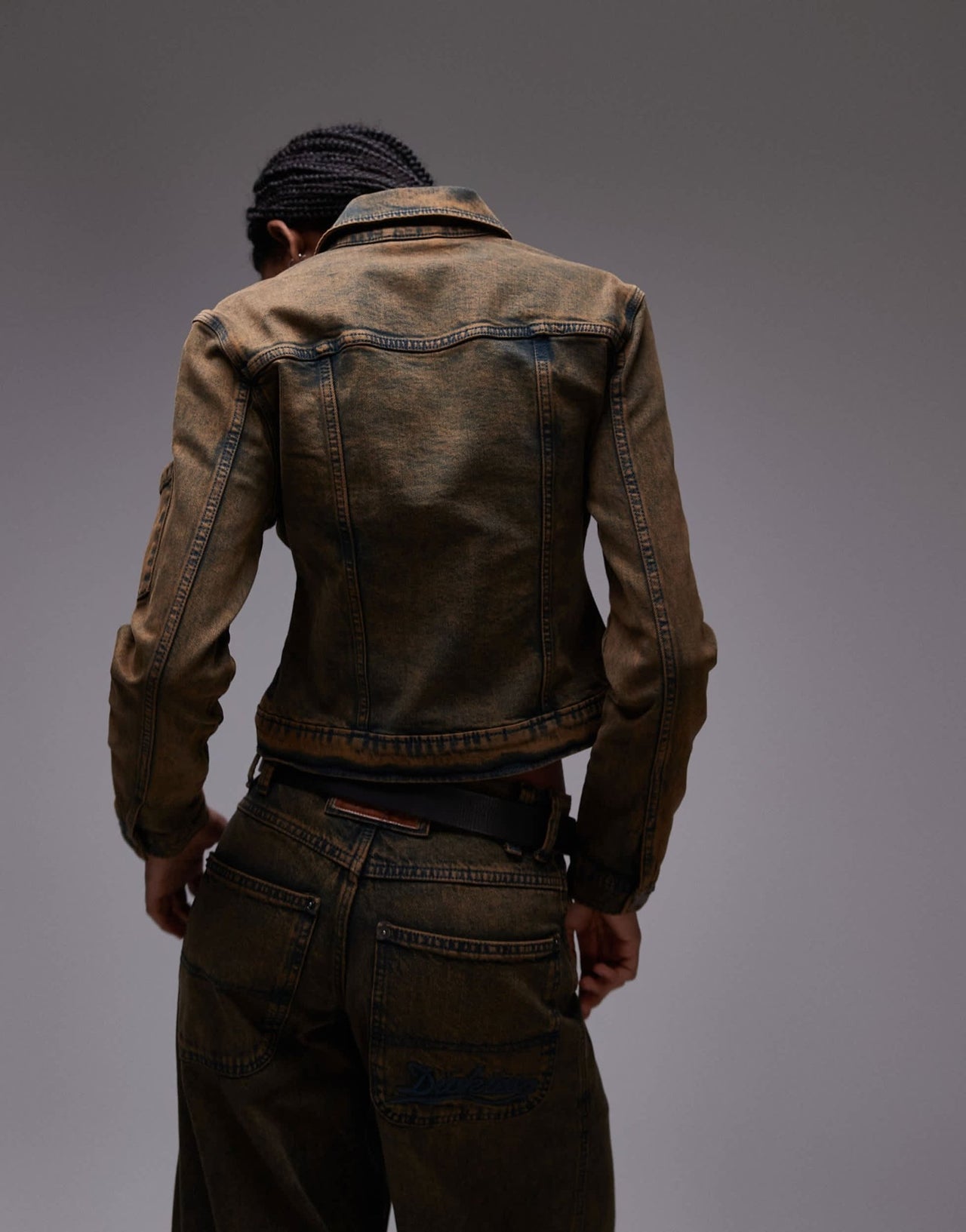 Dickies Loose Wave slim fit denim jacket in indigo with brown wash - ASOS Sample Sale EU Store