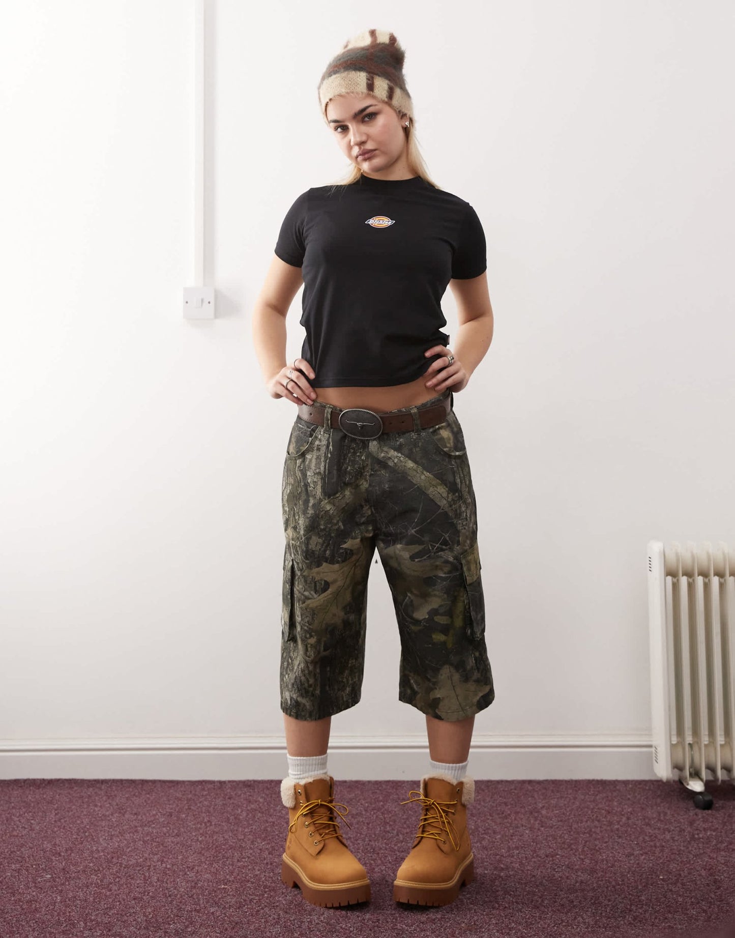 Dickies maple valley long line baby tee in black - ASOS Sample Sale EU Store