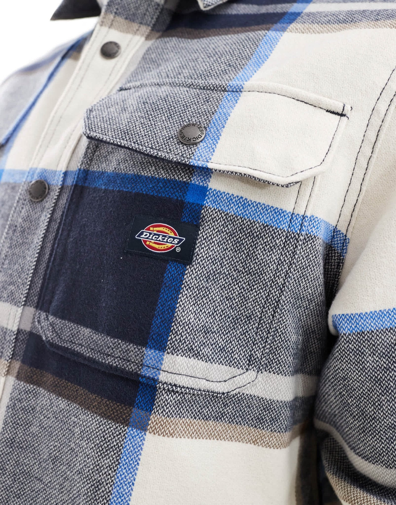 Dickies nimmons large check shirt in off white and grey multi - ASOS Sample Sale EU Store