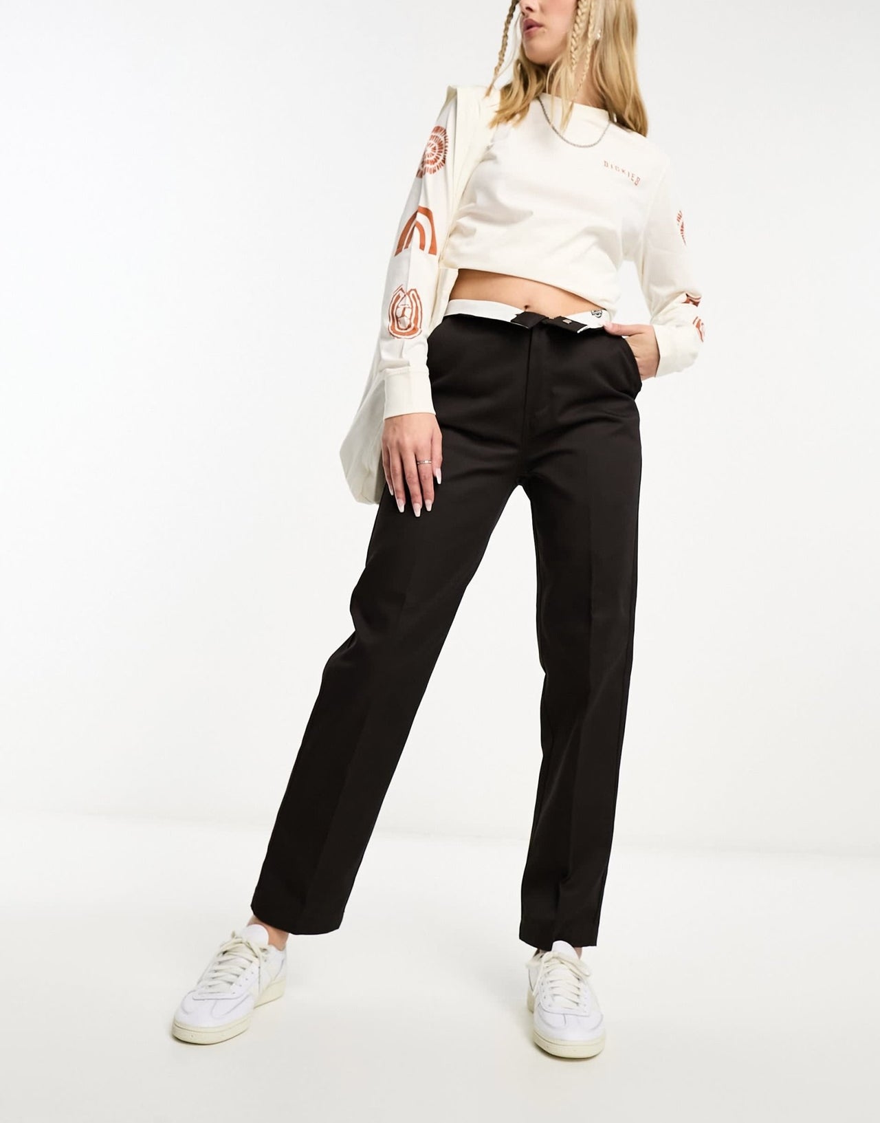 Dickies phoenix cropped trousers in dark brown - ASOS Sample Sale EU Store