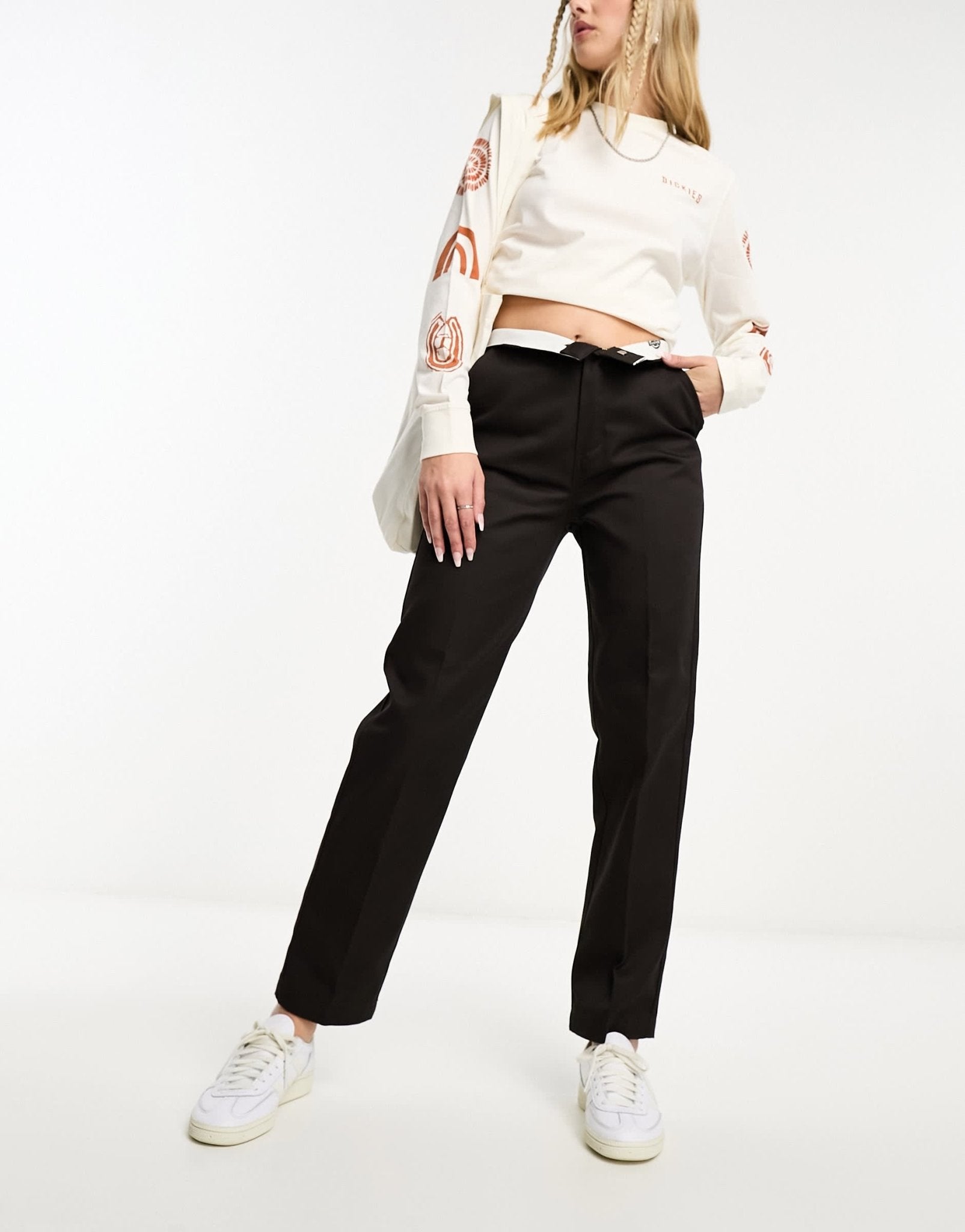 Dickies phoenix cropped trousers in dark brown - ASOS Sample Sale EU Store