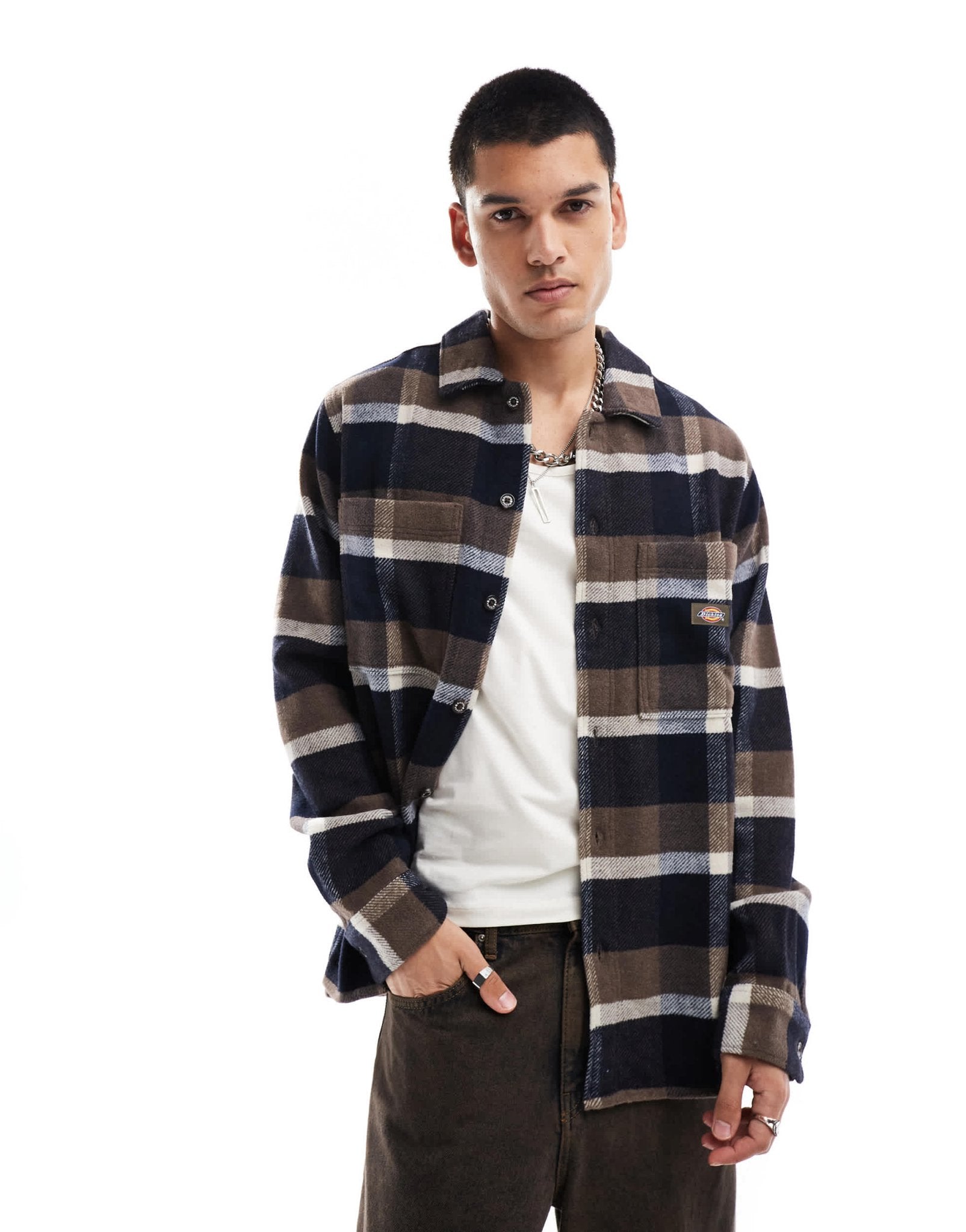Dickies plaid coaling shirt in brown multi - ASOS Sample Sale EU Store