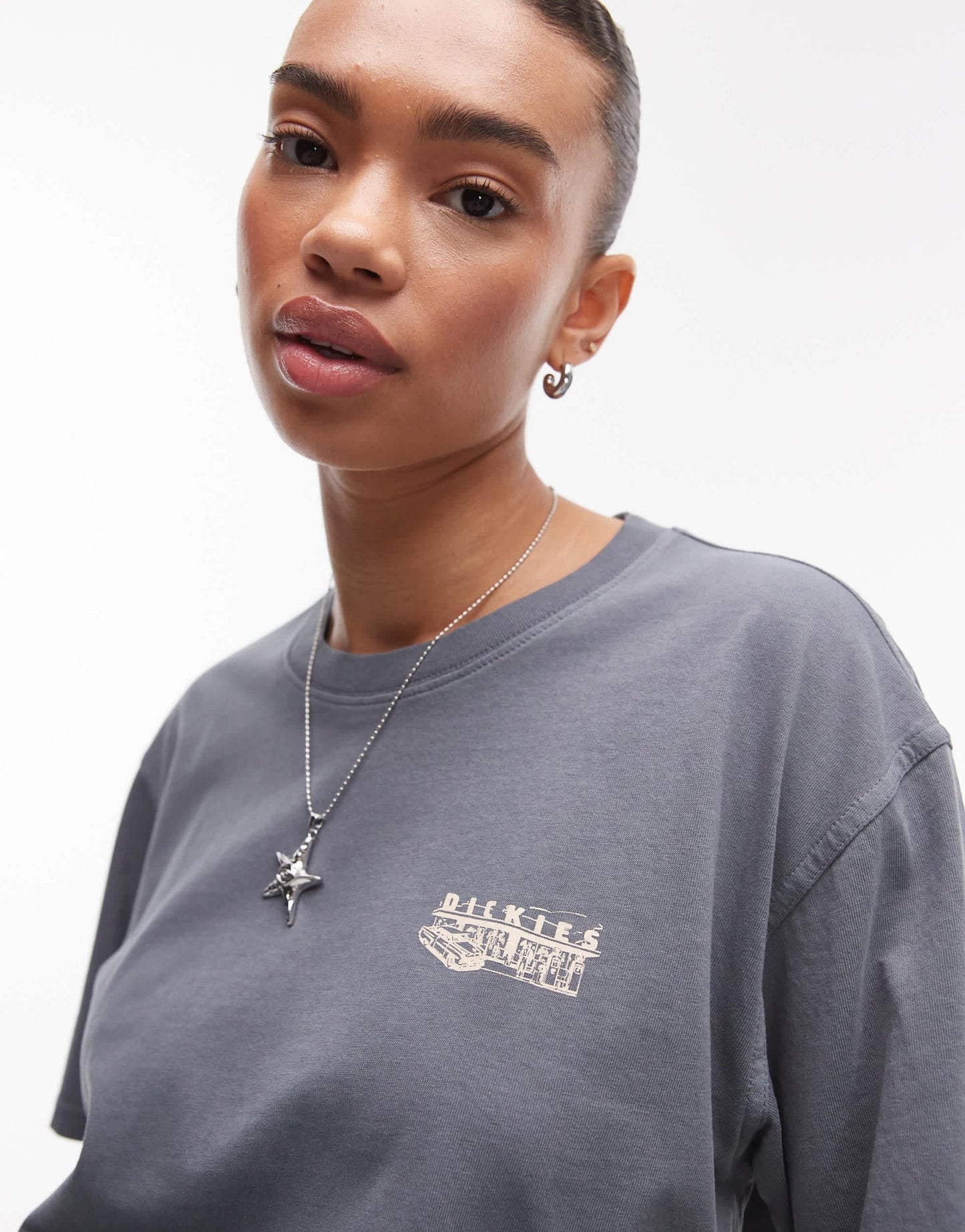Dickies service station graphic back print t-shirt in mid blue - ASOS Sample Sale EU Store