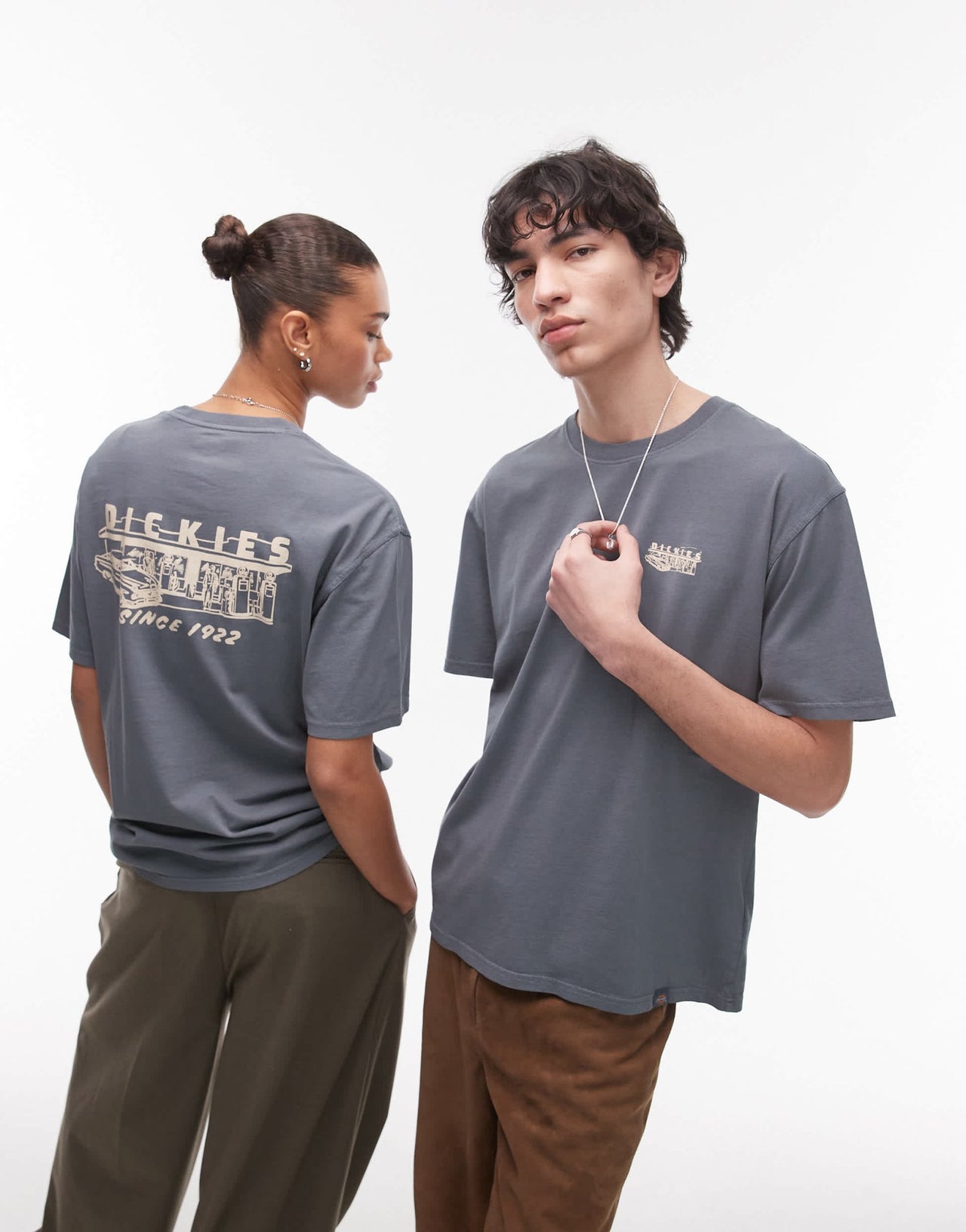 Dickies service station graphic back print t-shirt in mid blue - ASOS Sample Sale EU Store