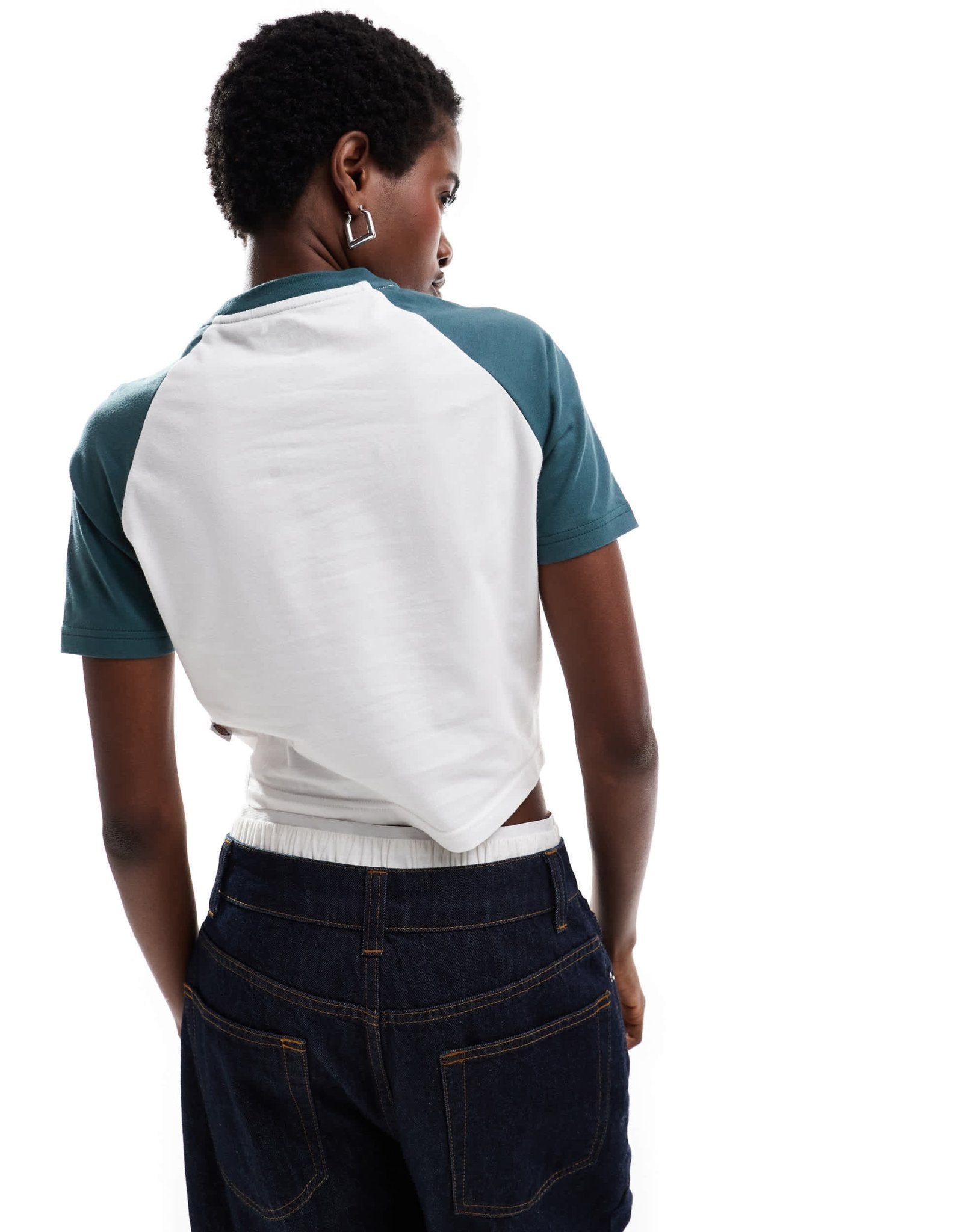 Dickies sodaville short sleeve cropped t-shirt in dark green and white - exclusive to asos - ASOS Sample Sale EU Store