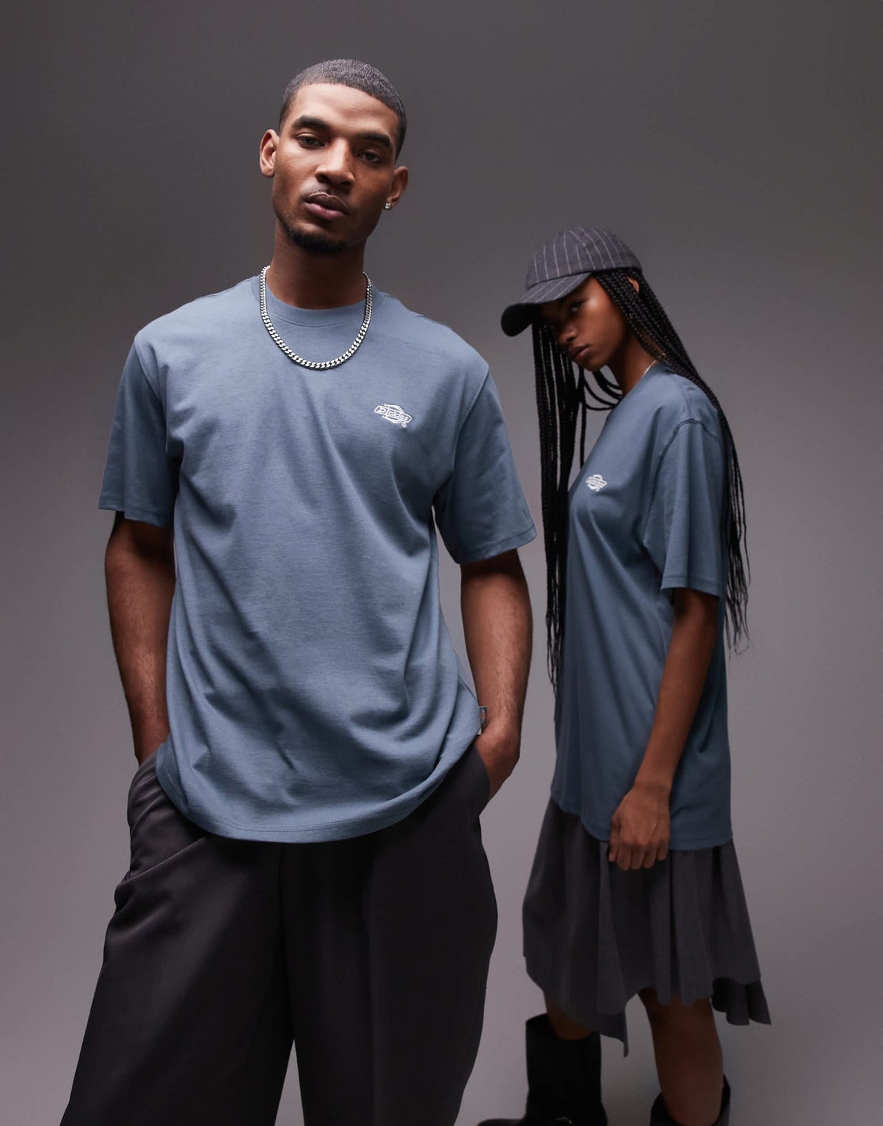 Dickies summerdale heavyweight small logo t-shirt in mid blue - ASOS Sample Sale EU Store