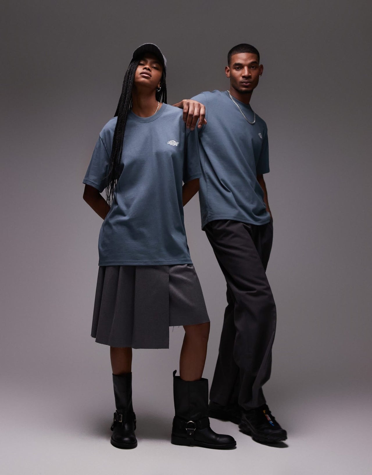 Dickies summerdale heavyweight small logo t-shirt in mid blue - ASOS Sample Sale EU Store