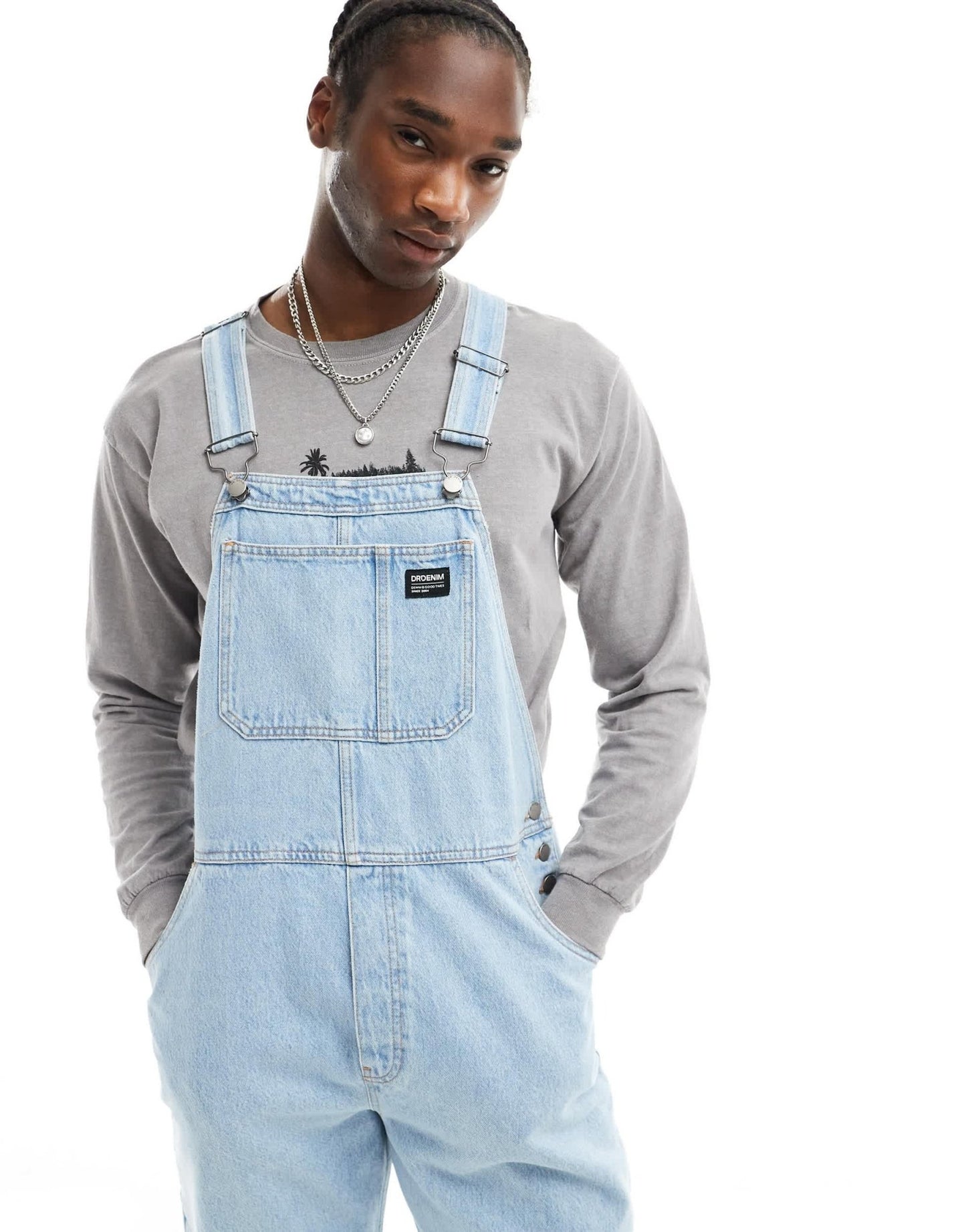 Dr Denim Billy regular fit dungarees in stream light retro wash - ASOS Sample Sale EU Store